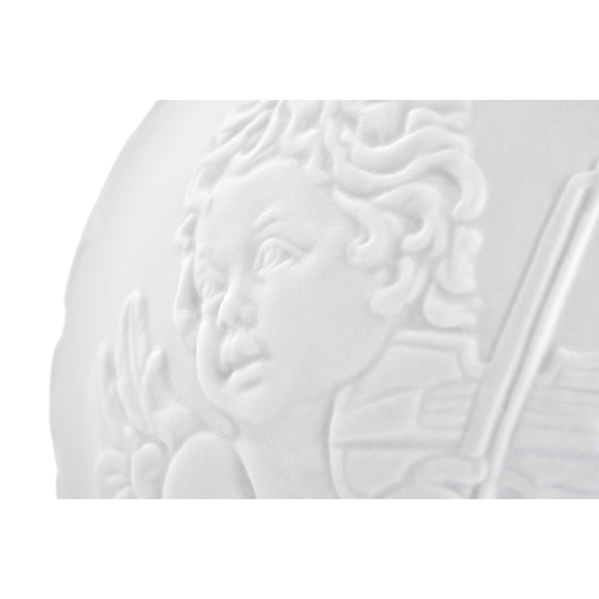 Kugel mit Relief, musizierender Engel, Weiß, bisquit, Ø 7 cm | Meissen Zweigschmuck Kugel Kollektion 001001 - 55M24 - Meissen Weimar