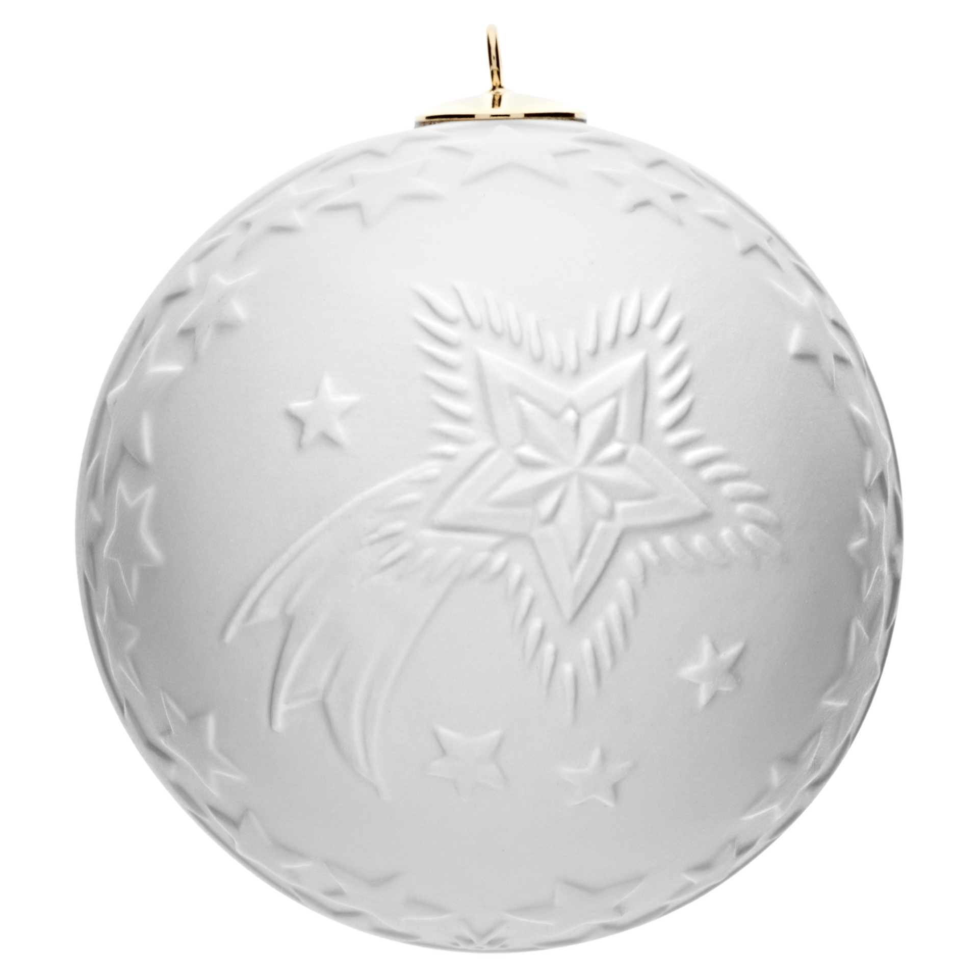 Kugel mit Relief, Sterntaler, Weiß, bisquit, Ø 7 cm | Meissen Zweigschmuck Kugel Kollektion 001001 - 55M49 - Meissen Weimar