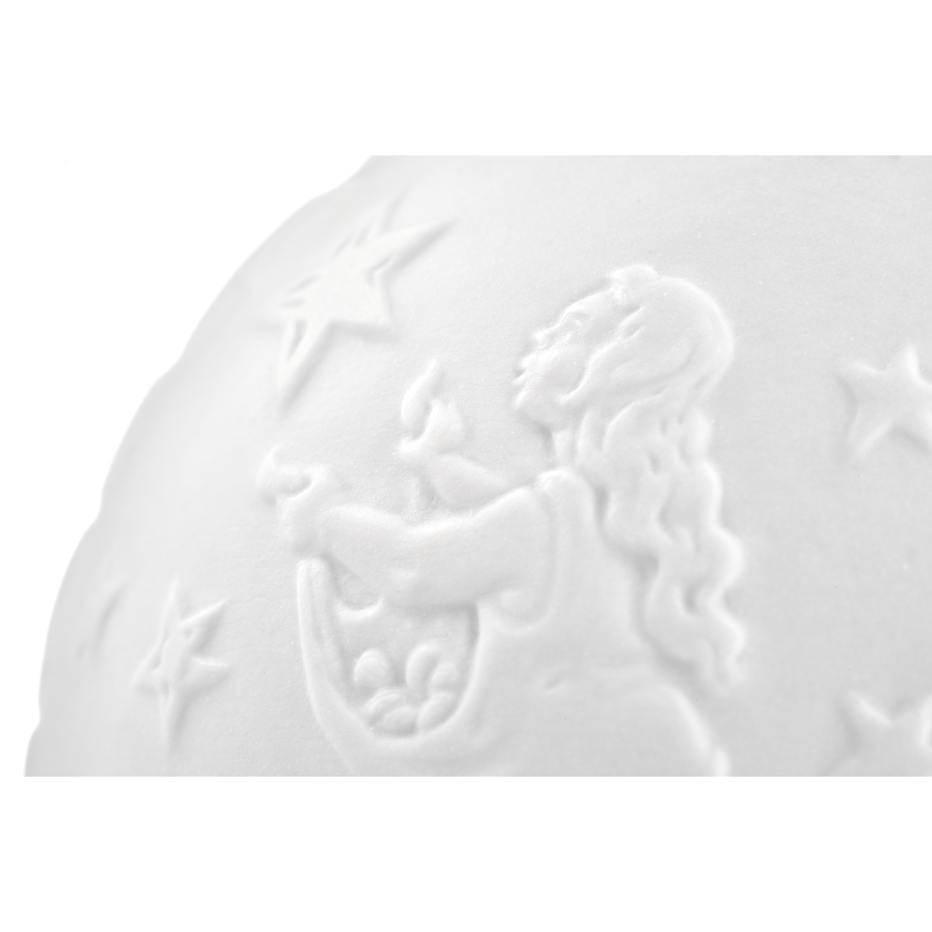Kugel mit Relief, Sterntaler, Weiß, bisquit, Ø 7 cm | Meissen Zweigschmuck Kugel Kollektion 001001 - 55M49 - Meissen Weimar