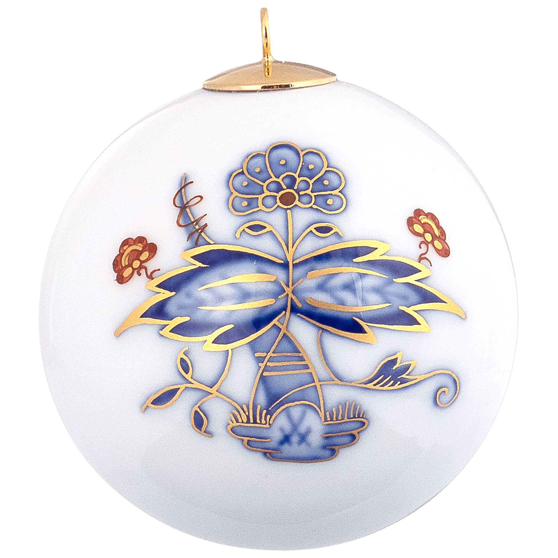 Kugel, Noble Blue, Zwiebelkante, Ø 5 cm | Meissen Zweigschmuck Kugel Kollektion 803090 - 55M09 - Meissen Weimar