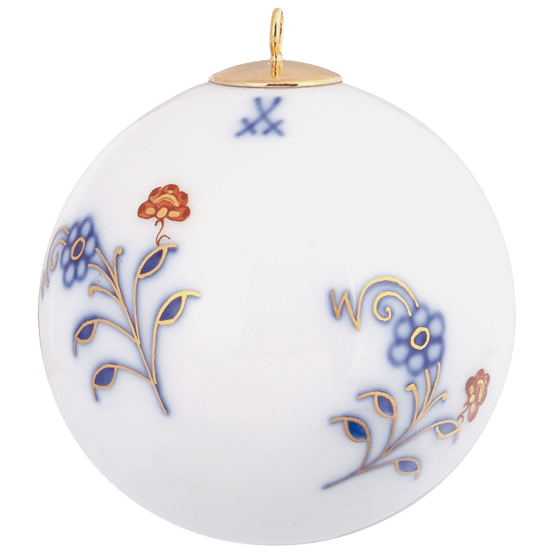 Kugel, Noble Blue, Zwiebelkante, Ø 5 cm | Meissen Zweigschmuck Kugel Kollektion 803090 - 55M09 - Meissen Weimar