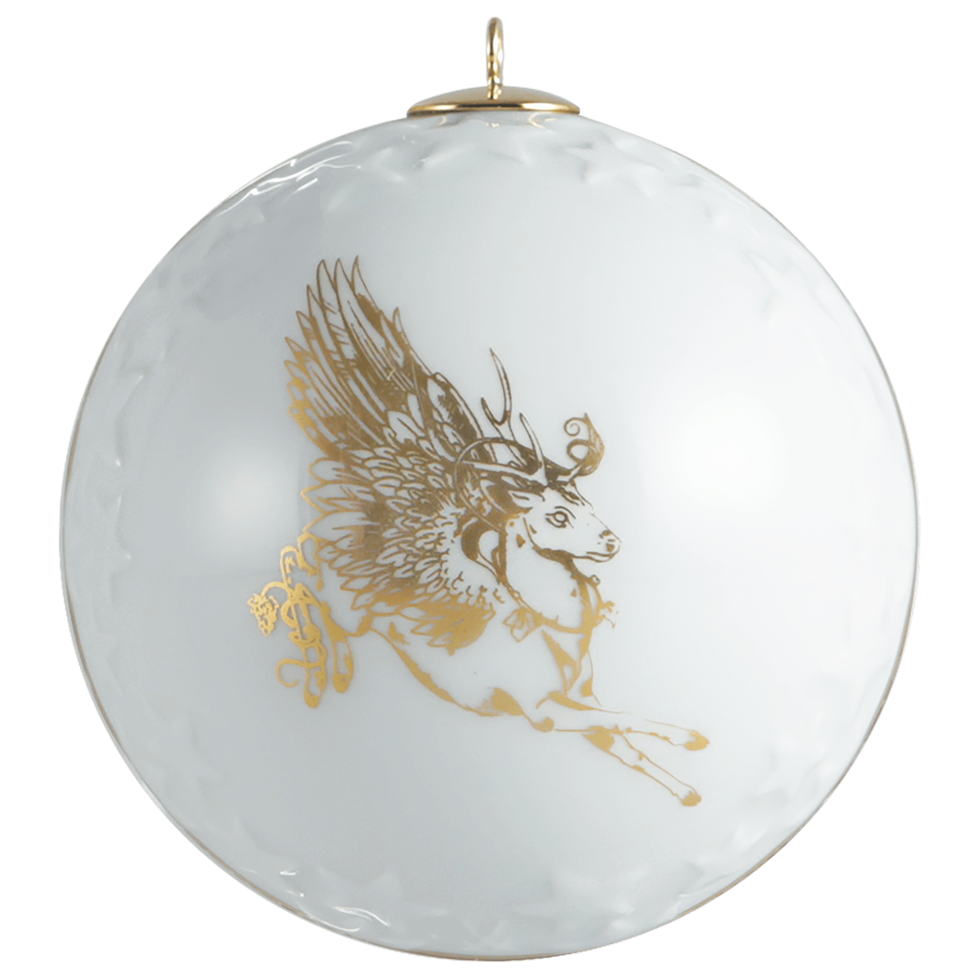 Kugel Reliefsterne, "MEISSEN Christmas Peryton", Ø 7 cm | Meissen Zweigschmuck Kugel Kollektion 79B372 - 55M39 - Meissen Weimar