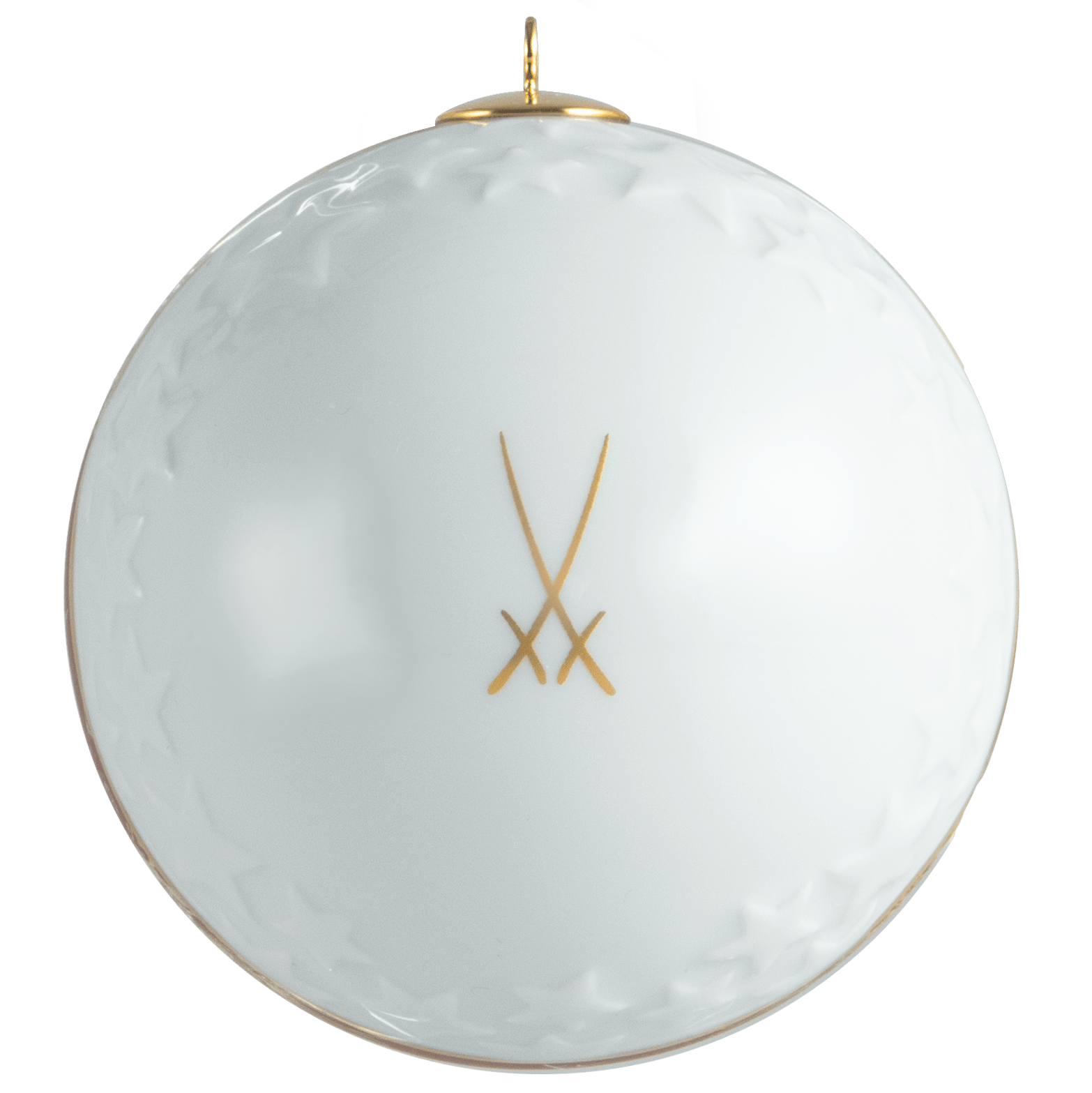 Kugel Reliefsterne, "MEISSEN Christmas Peryton", Ø 7 cm | Meissen Zweigschmuck Kugel Kollektion 79B372 - 55M39 - Meissen Weimar