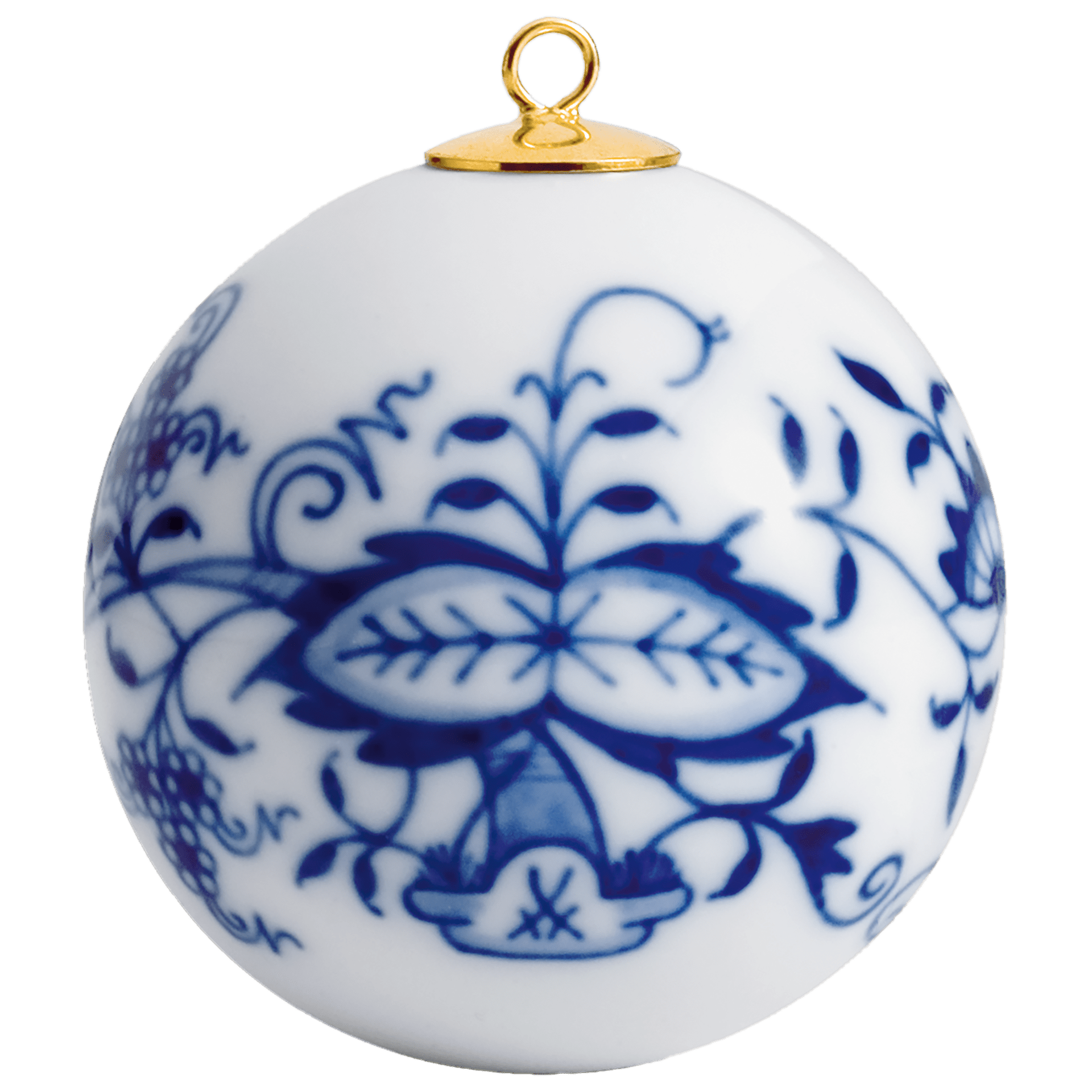 Kugel, Zwiebelmuster, kobaltblau, weißer Rand, Ø 5 cm | Meissen Zweigschmuck Kugel Kollektion 800101 - 55M09 - Meissen Weimar