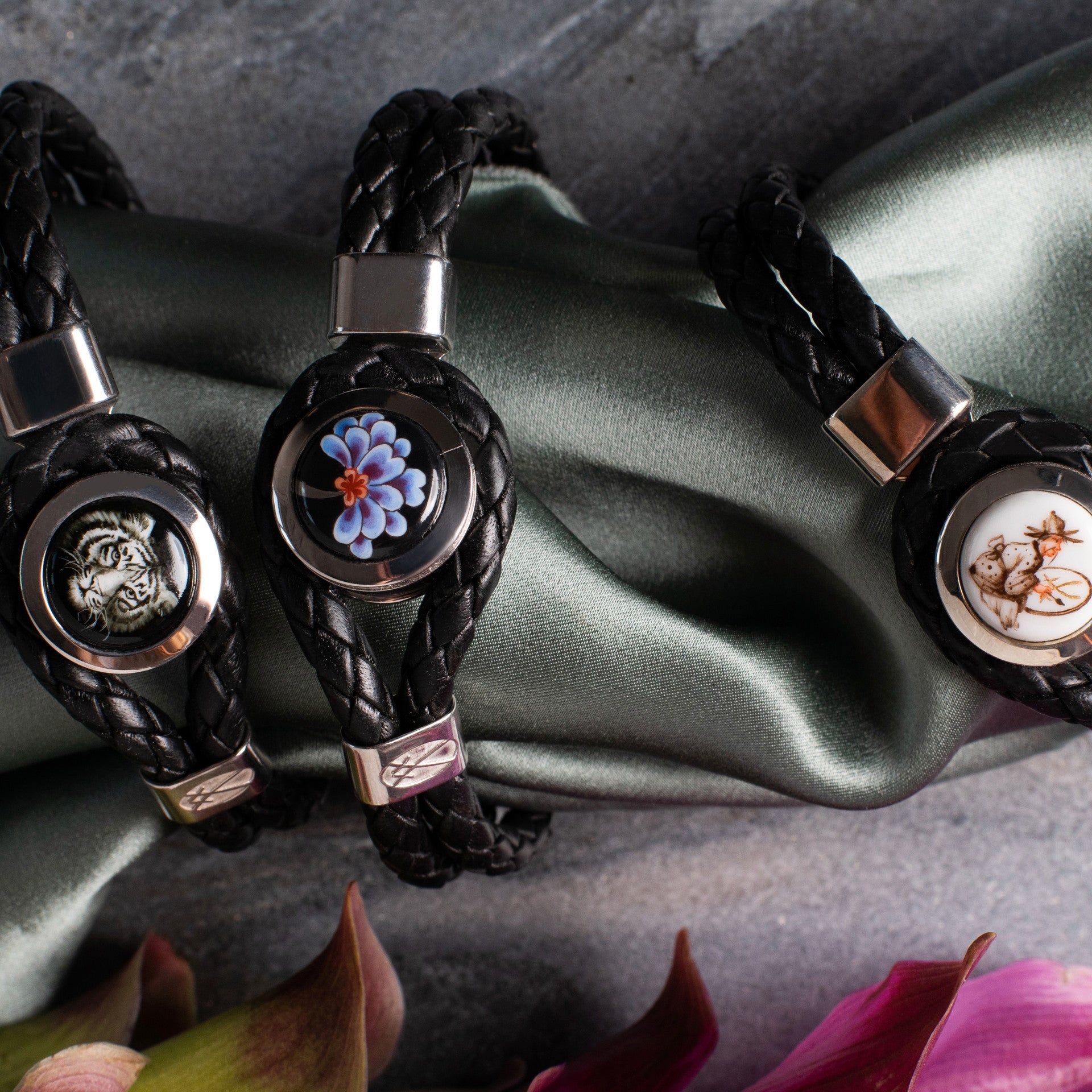 Lederarmband Chinoiserie, 21 cm | Meissen Herrenschmuck mpj60ch930c - Meissen Weimar