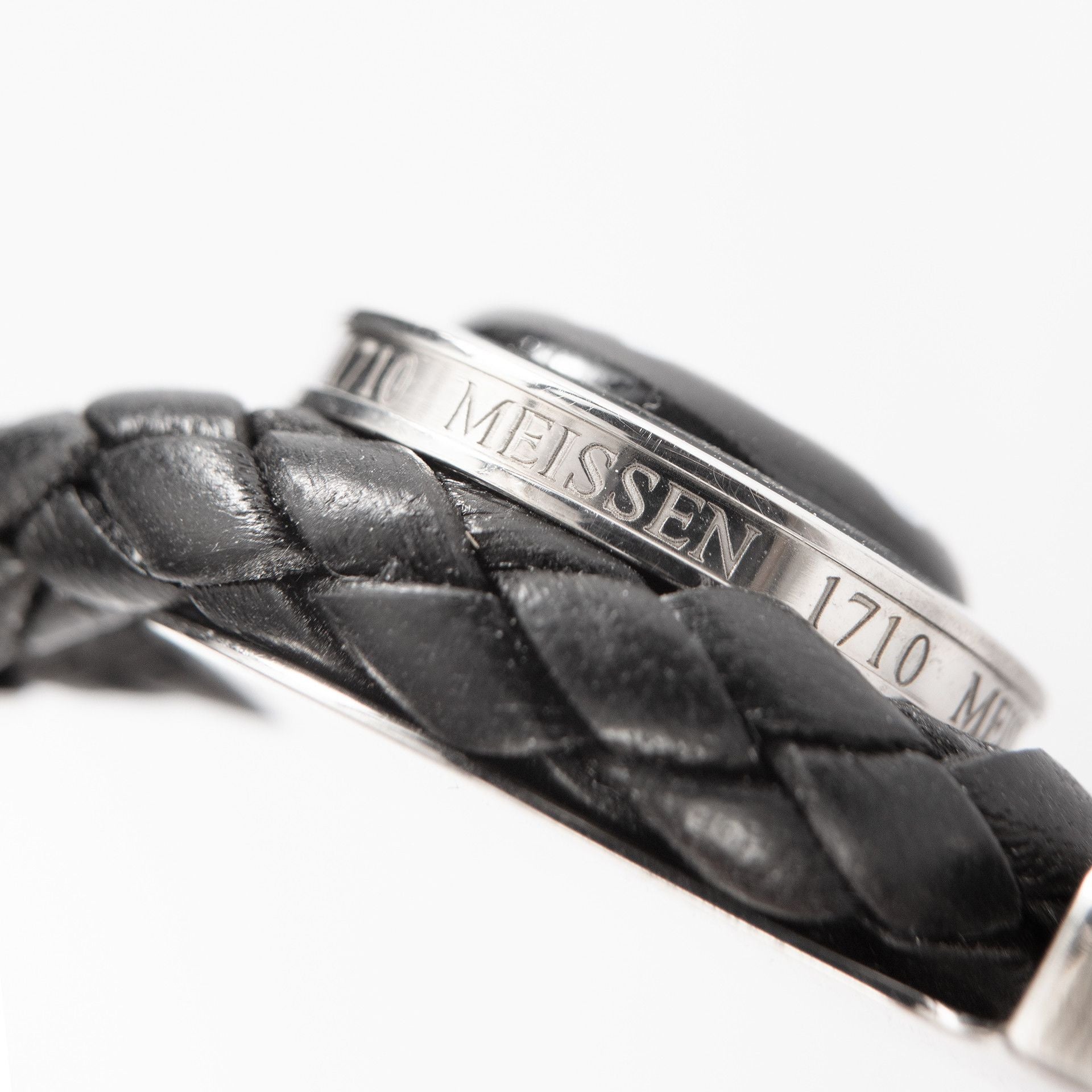 Lederarmband Indische Blüte Blau, Breite 21 cm | Meissen Herrenschmuck mpj60bi930c - Meissen Weimar