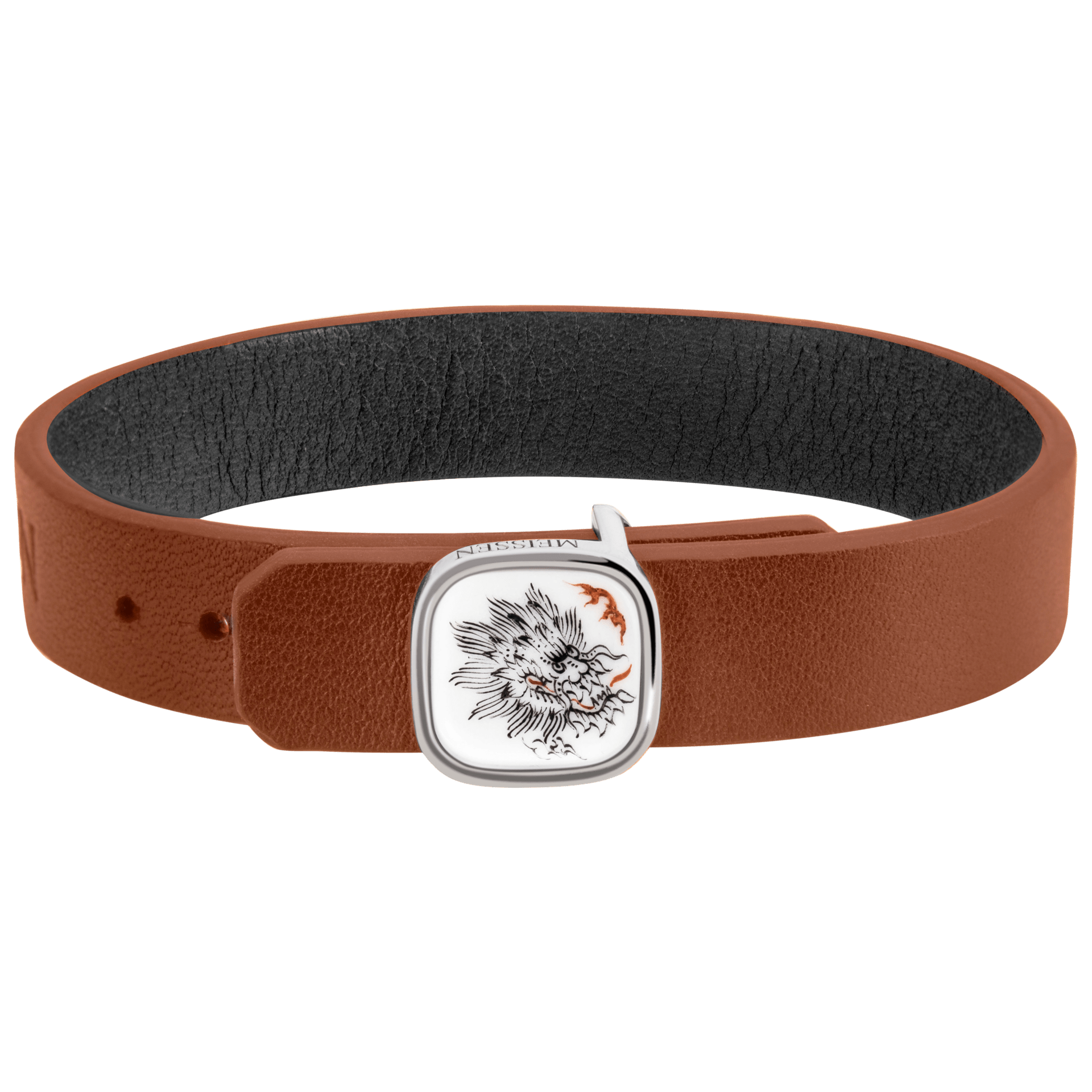 Lederarmband Ming - Drache Schwarz, Schließe 925 Sterlingsilber | Meissen Schmuck Individuell mpj60dr927c2 - Meissen Weimar