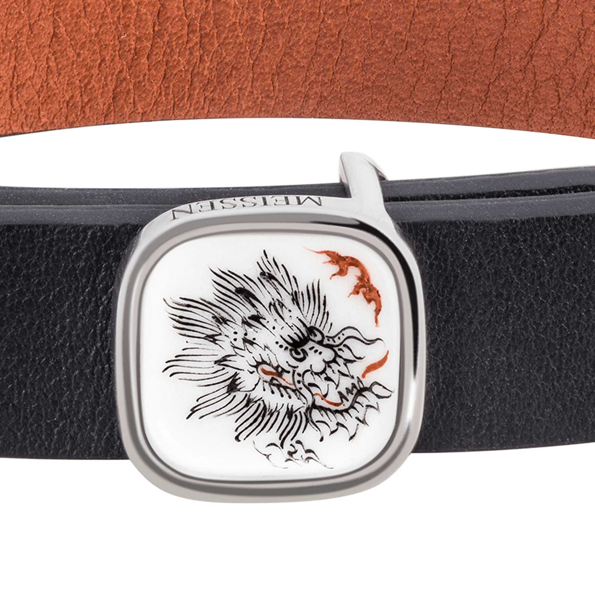 Lederarmband Ming - Drache Schwarz, Schließe 925 Sterlingsilber | Meissen Schmuck Individuell mpj60dr927c2 - Meissen Weimar