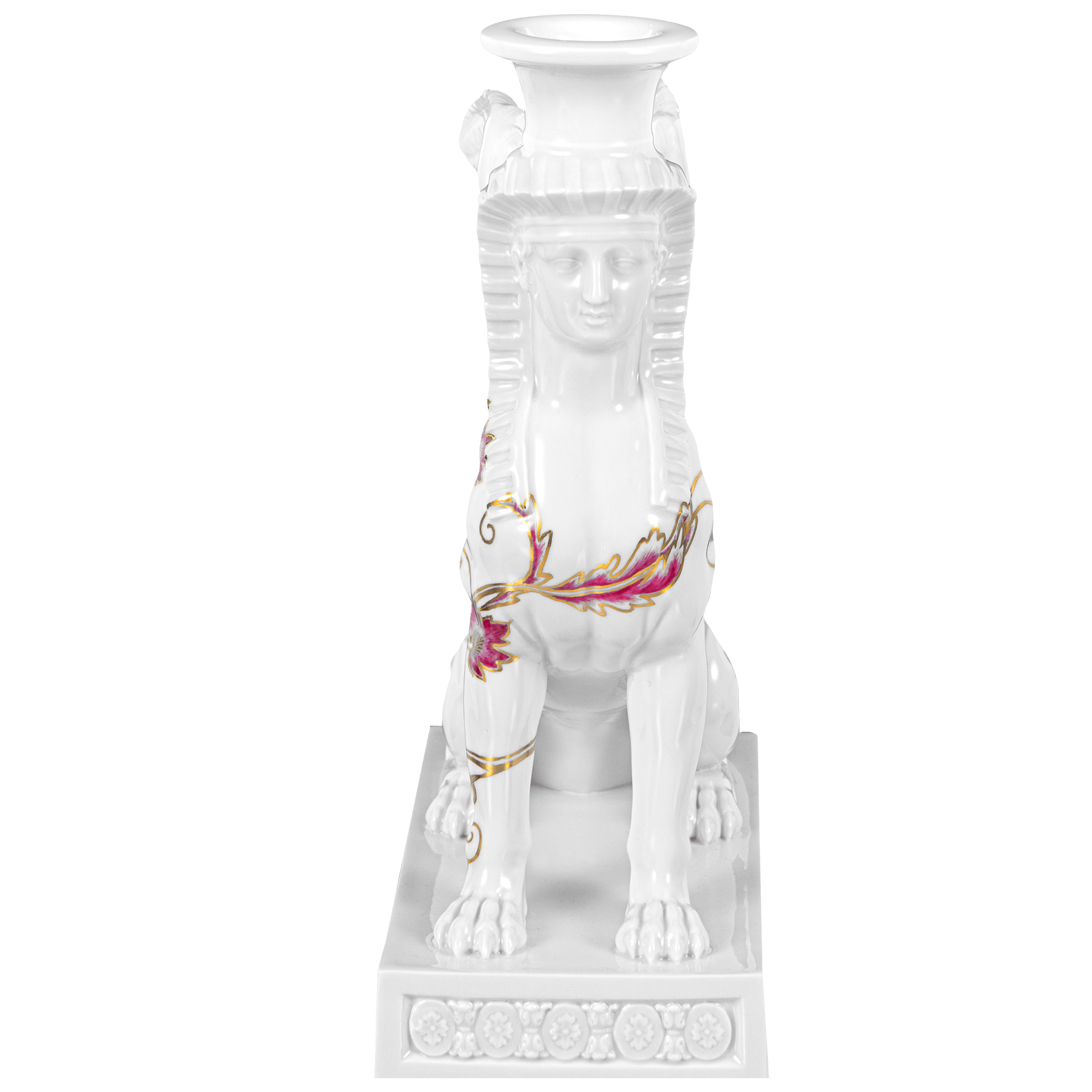 Leuchter Sphinx, Purpur und Gold, H 22,5 cm | Meissen Atelier - Edition 90a459 - 79308 - Meissen Weimar