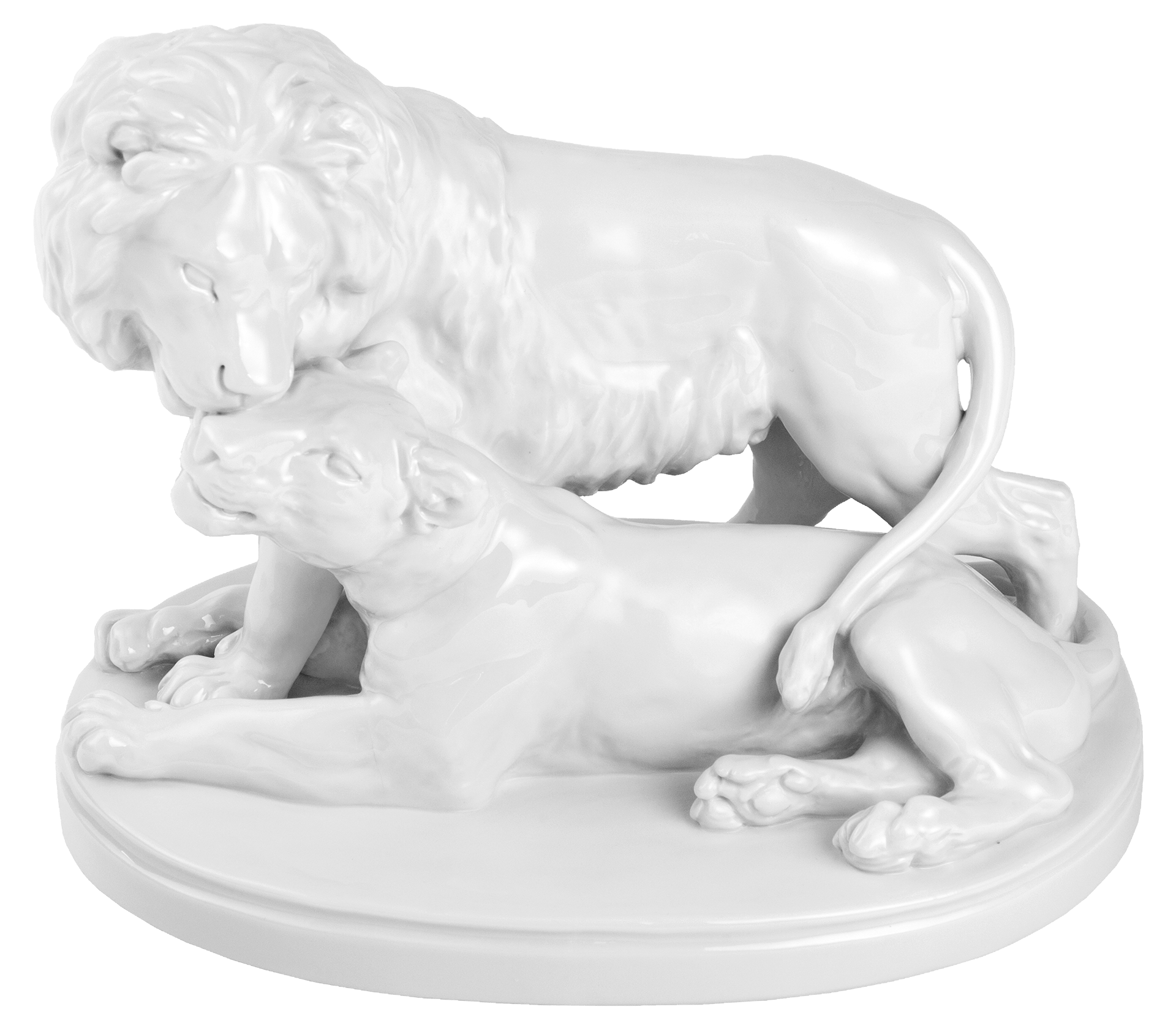Löwengruppe, Weiß, L 23 cm | Meissen Einzelplastik 000001 - 78764 - Meissen Weimar