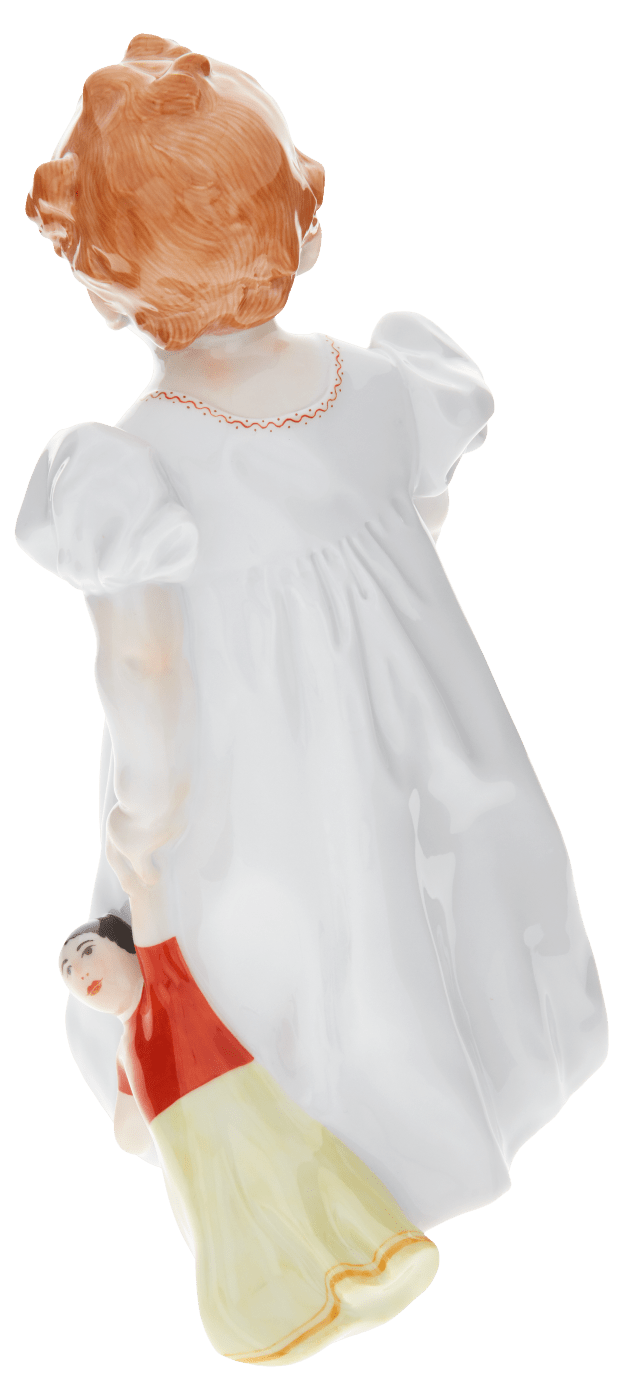 Mädchen stehend,mit Puppe, Bunt staffiert, H 16,5 cm | Meissen Figuren - Edition Hentschelkinder 900100 - 73375 - Meissen Weimar