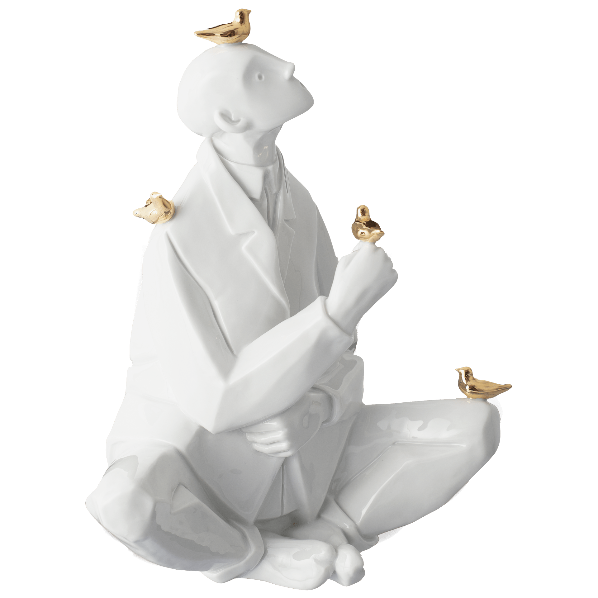 Mann der den Vögeln das Fliegen erklärt, Lim 25, H 21 cm | Meissen Porzellan 900274 - 73960 - Meissen Weimar