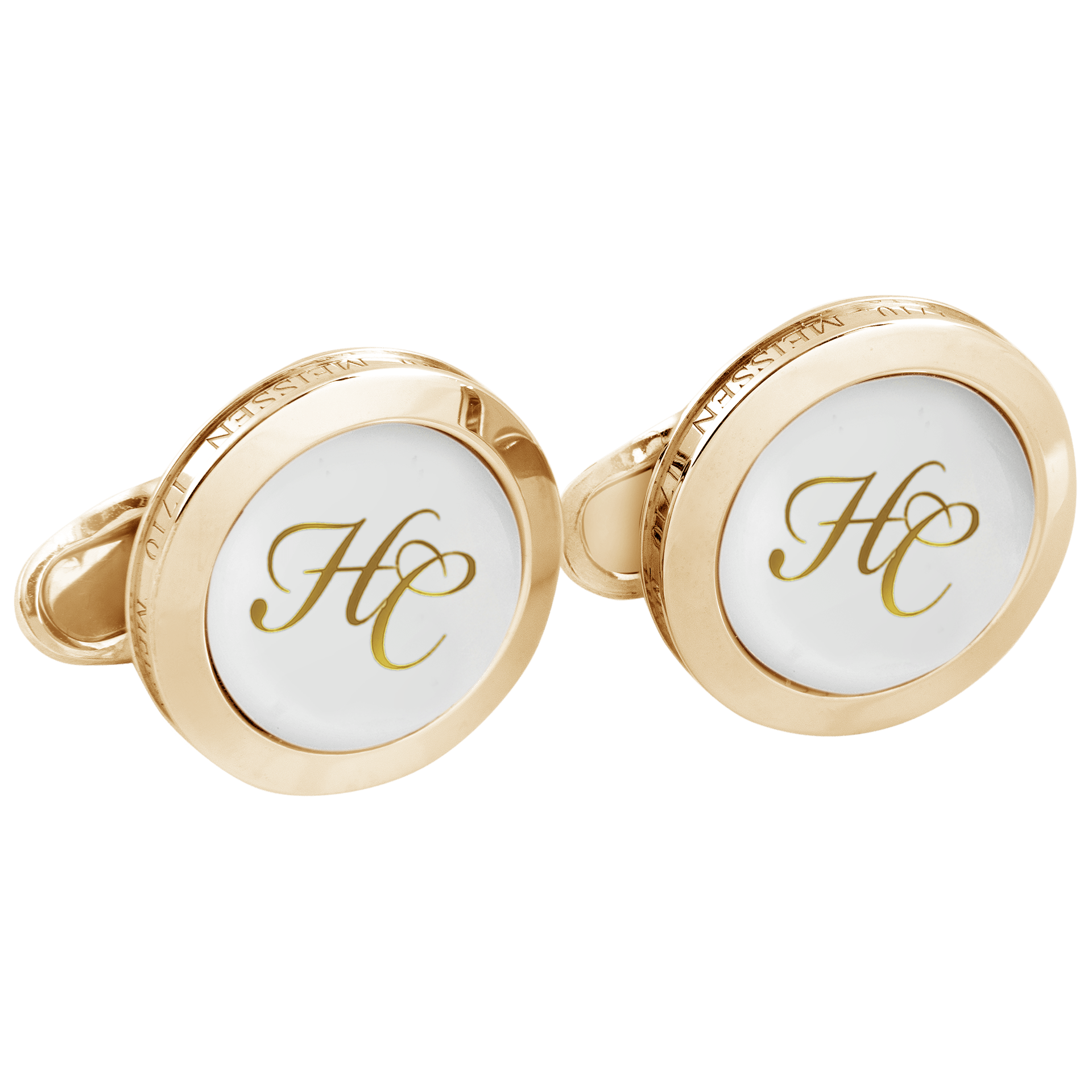 Manschettenknöpfe mit Monogramm in Gold, Ø 2,2 cm | Meissen Geschenke 97b202-c5323 - Meissen Weimar