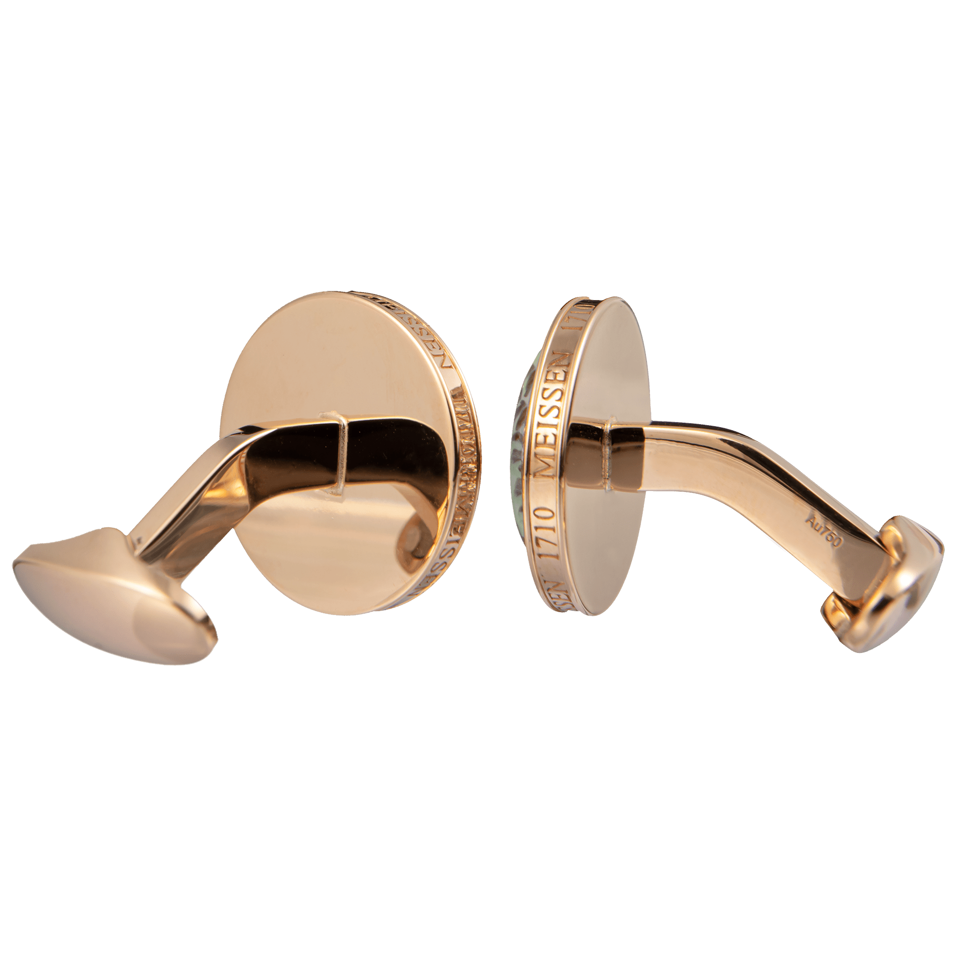 Manschettenknöpfe Tiger, Gelbgold 750, Ø 1,8 cm, Limitiert 10 Stück | Meissen Geschenke mpj70lme003c - Meissen Weimar