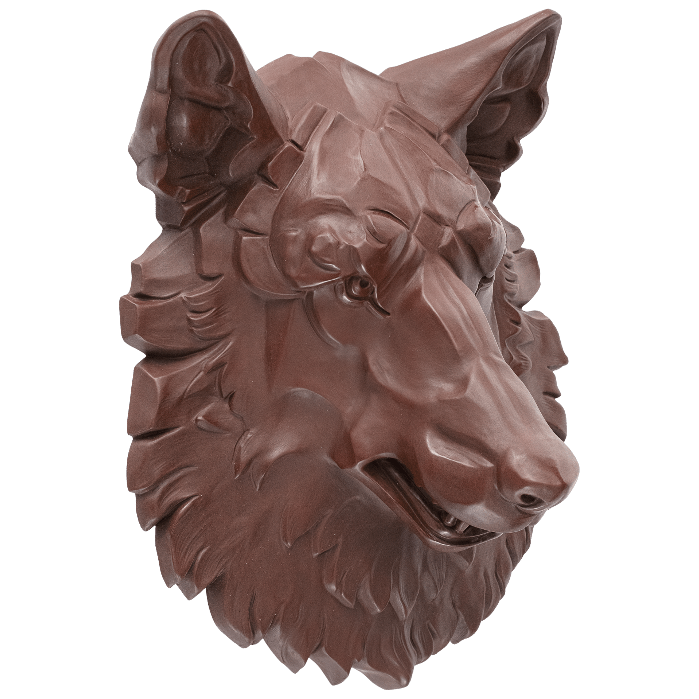 Maske Wolf, Böttgersteinzeug, H 31 cm | Meissen Böttgersteinzeug 000002 - 86u04 - Meissen Weimar