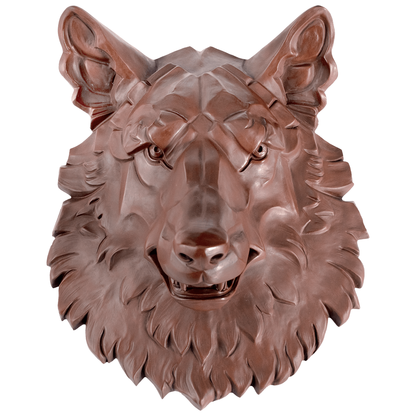 Maske Wolf, Böttgersteinzeug, H 31 cm | Meissen Böttgersteinzeug 000002 - 86u04 - Meissen Weimar