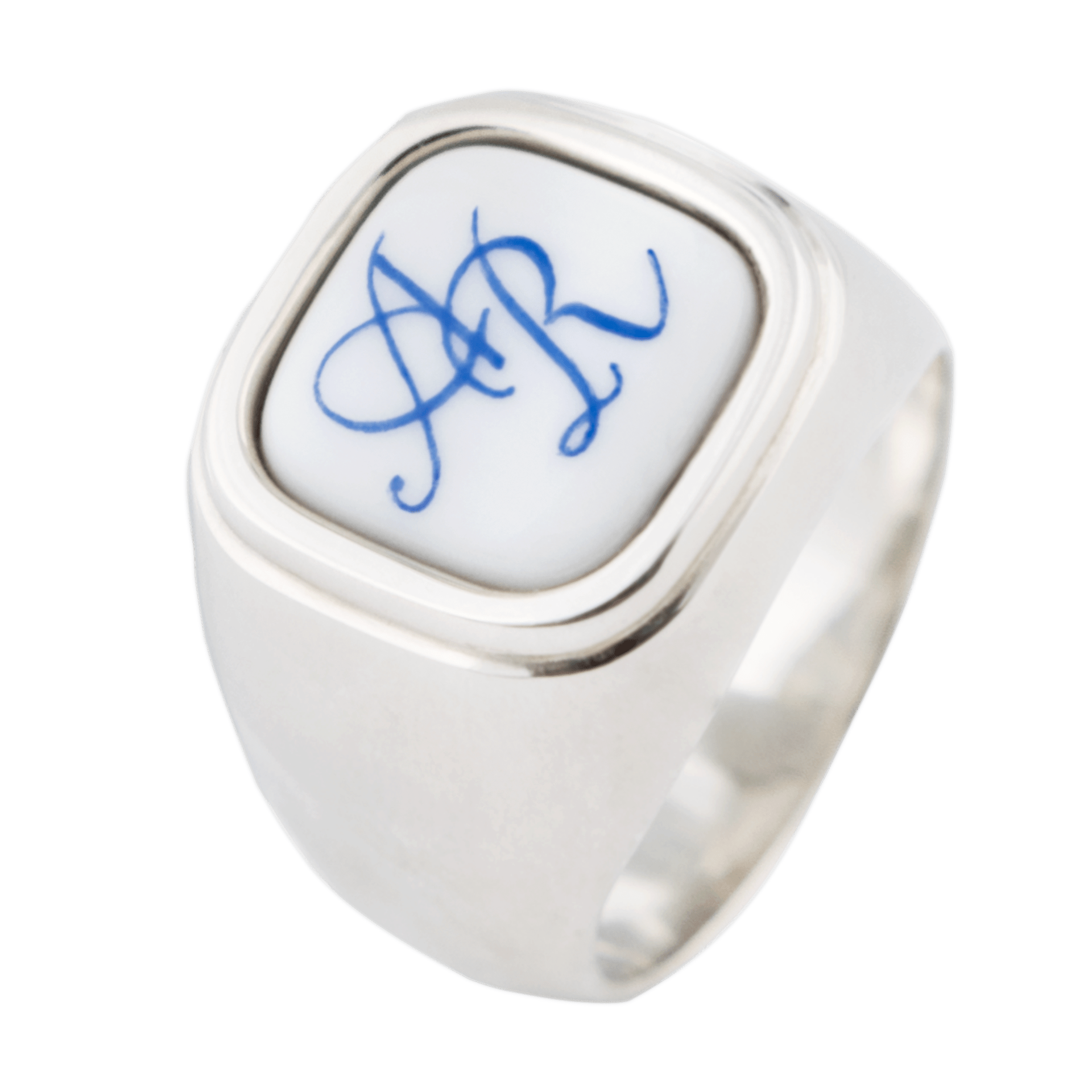 Master - Siegelring, Monogramm in Kobaltblau, silber | Meissen Geschenke 97b201-53ma3 - Meissen Weimar