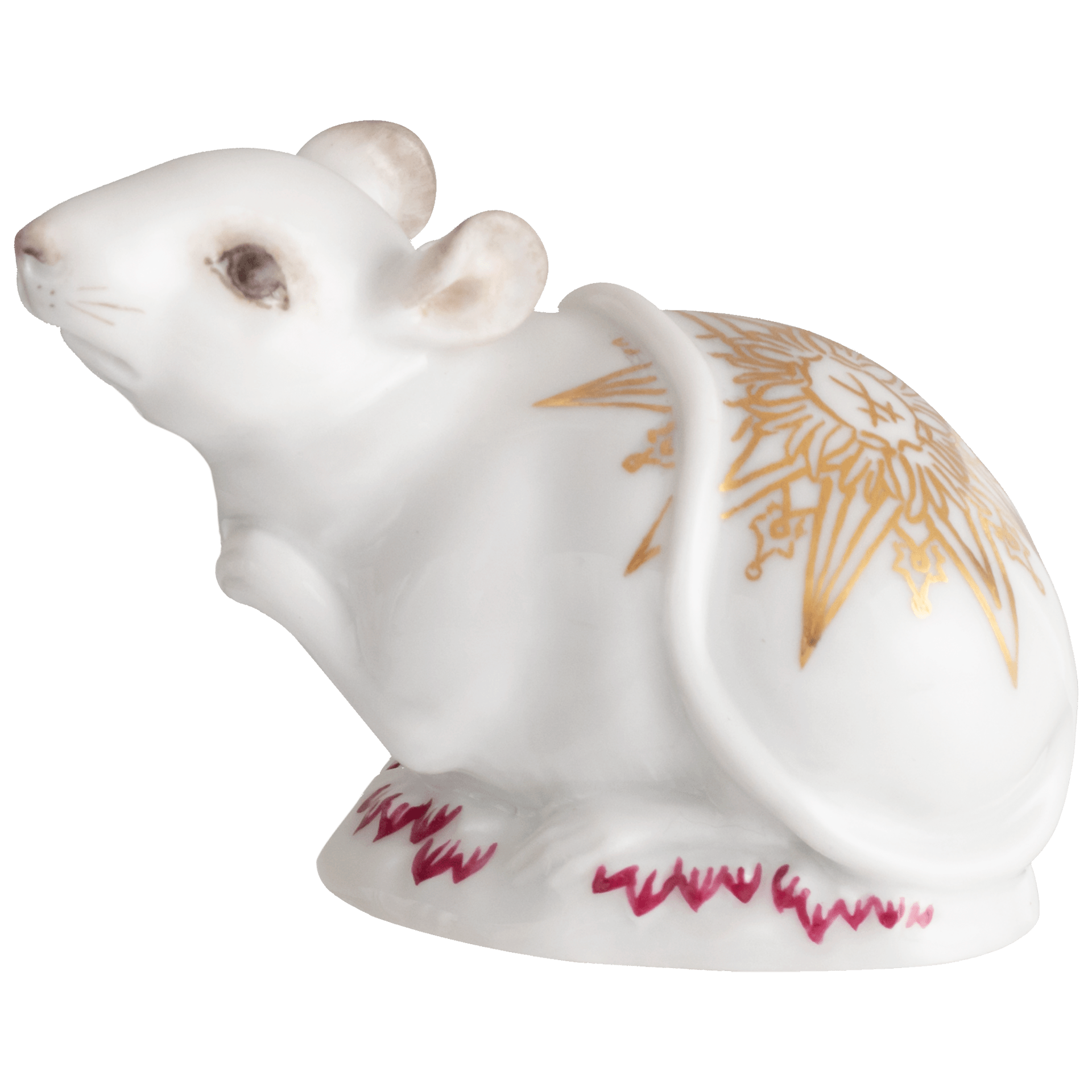 Maus, Goldener Arkanthus, H 4 cm | Meissen Einzelplastik 90A481 - 78502 - Meissen Weimar