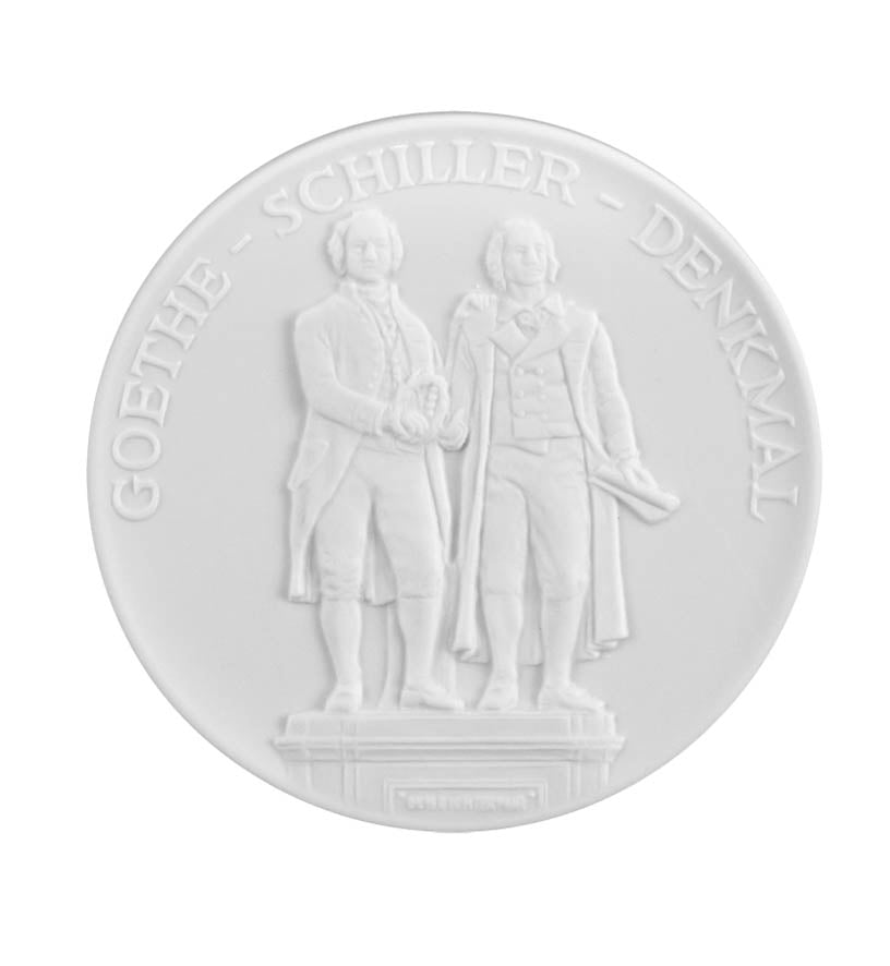 Medaille Goethe/ Schiller, Medaillen, weiß, 65 mm | Meissen - Medaille 000003 - 98553 - Meissen Weimar