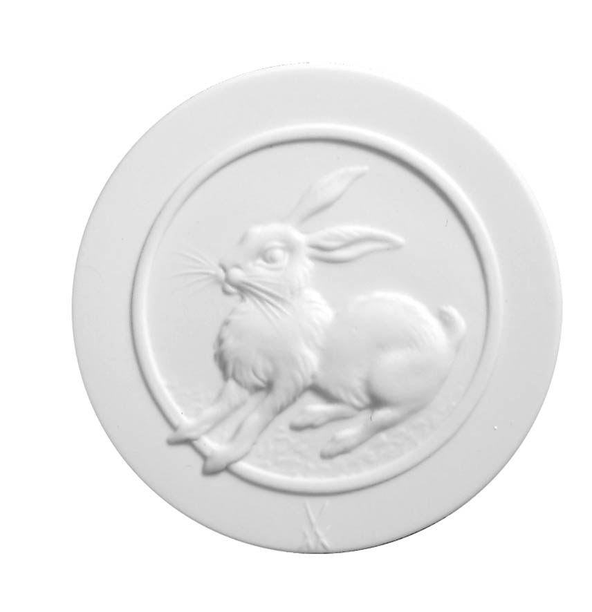 Medaille m.K. Jap.Tkz, Hase, Medaillen, weiß, Ø 5 cm | Meissen Medaille 000003 - 98B23 - Meissen Weimar
