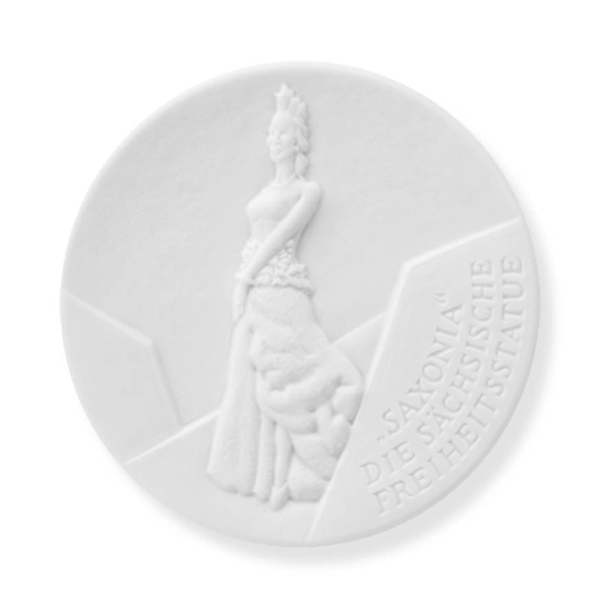 Medaille 'Saxonia 2015', weiß, Ø 5 cm | Meissen - Medaillen 000003 - 98E01 - Meissen Weimar