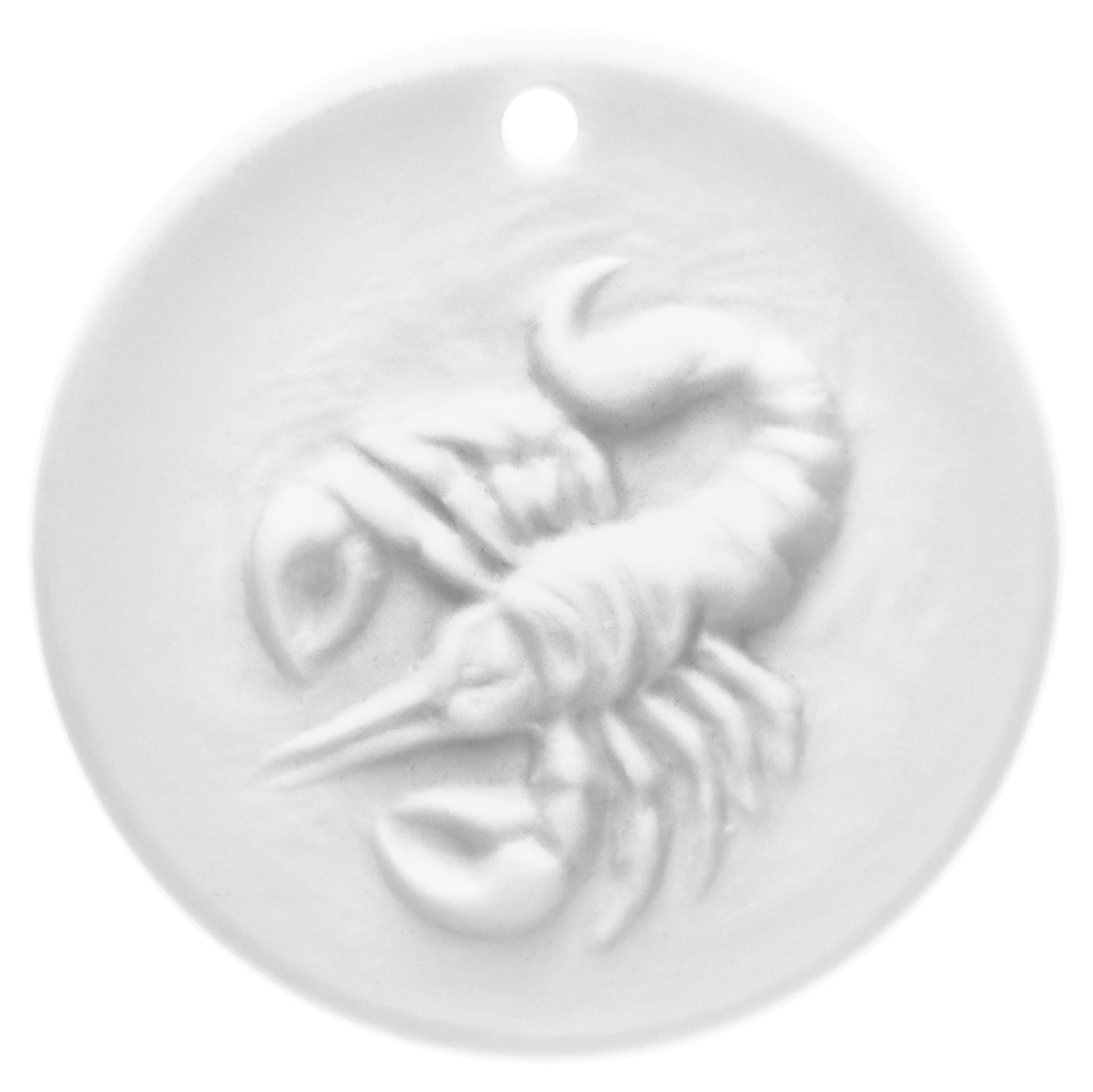 Medaille Skorpion, weiß, Ø 3,6 cm | Meissen Jahresmedaille 000003 - 98C21 - Meissen Weimar