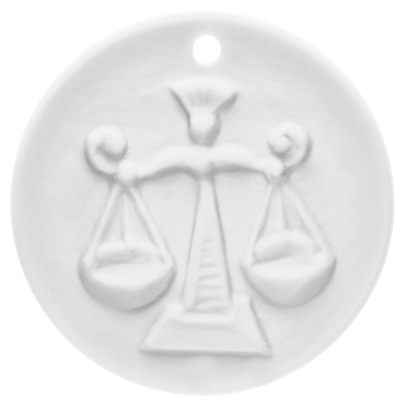 Medaille Waage, Medaillen, weiß, Ø 3,6 cm | Meissen - Medaillen - Edition im Geschenketui 000003 - 98C20 - Meissen Weimar