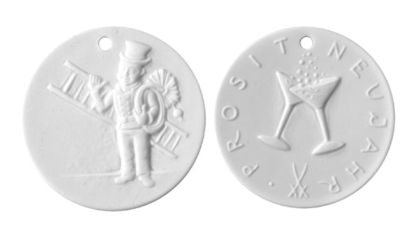 Meissen - Medaille 'Prosit Neujahr', Medaillen, weiß, Ø 3,6 cm | Meissen - Medaille 000003 - 98931 - Meissen Weimar