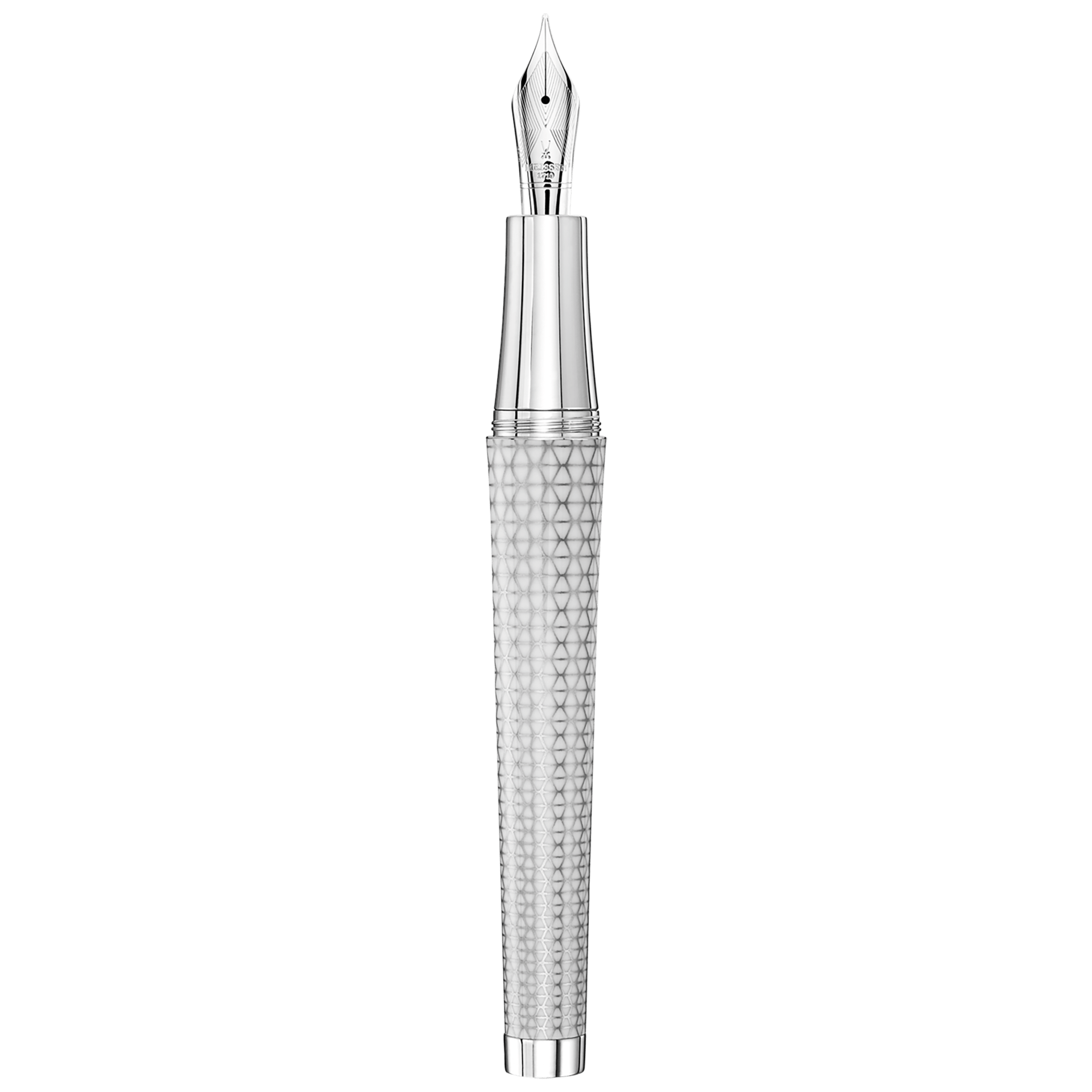 MEISSEN® Porzellan Royal Seal Füllfederhalter, Mesh Platin, H 18,5 cm MPE-0002-002 - Meissen Weimar