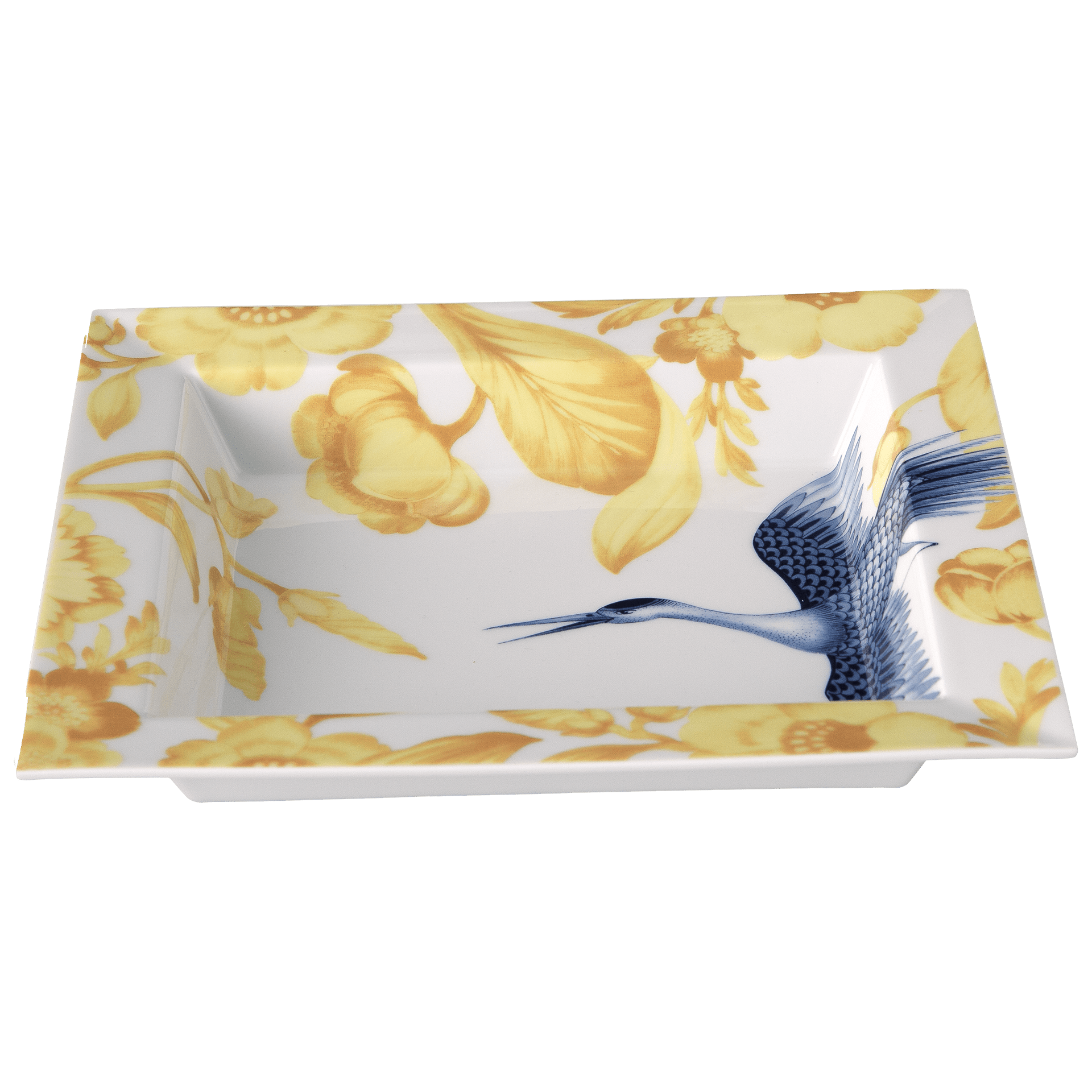 Meissen - Schale eckig, groß, Kranich "Secret Garden", 21x18,5 cm | The Meissen Vide - Poche - Collection 79A450 - 53274 - Meissen Weimar