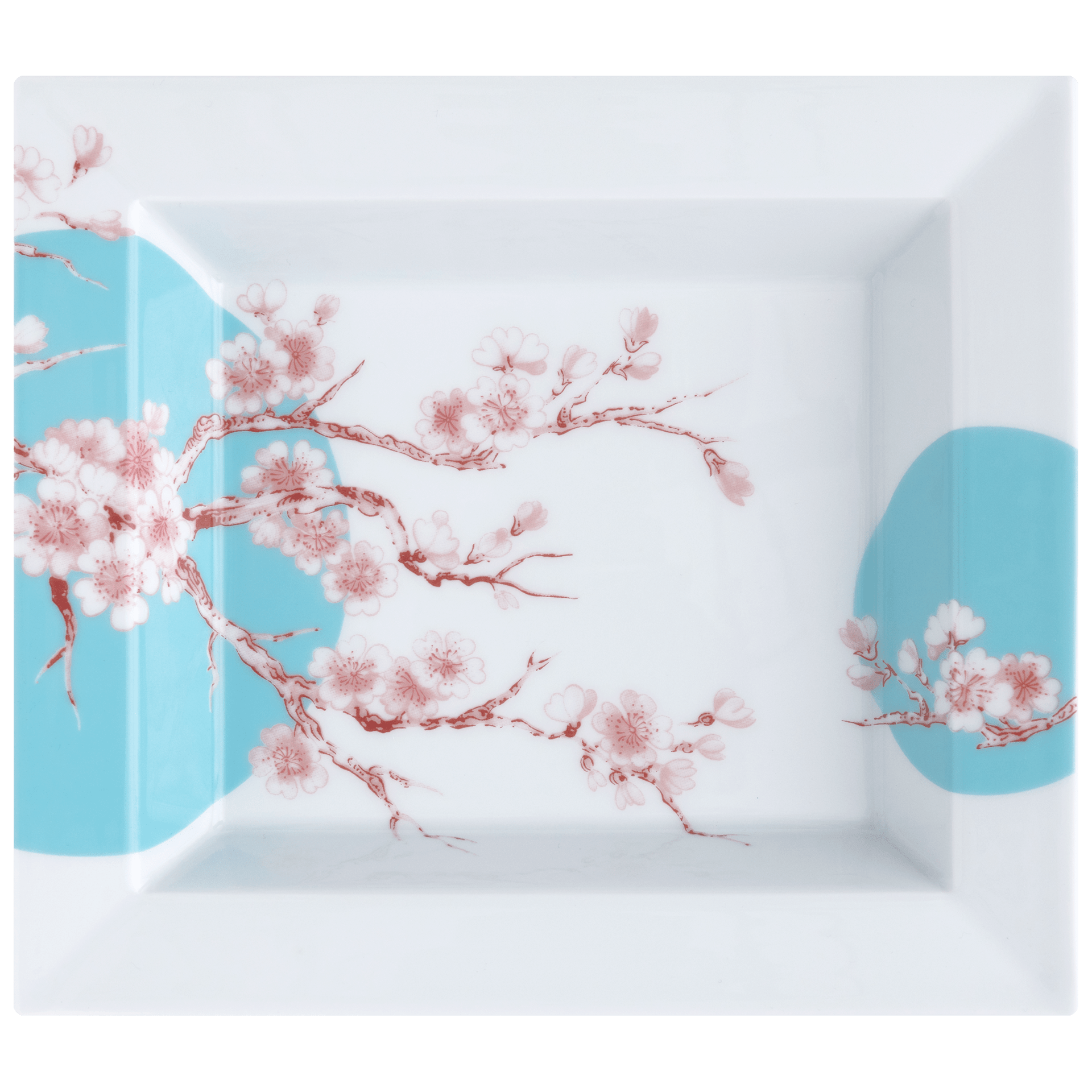 Meissen - Schale eckig, groß,"Cherry Blossom" Kirschblüte, 21x18,5 cm | The Meissen Vide - Poche - Collection 79A444 - 53274 - Meissen Weimar