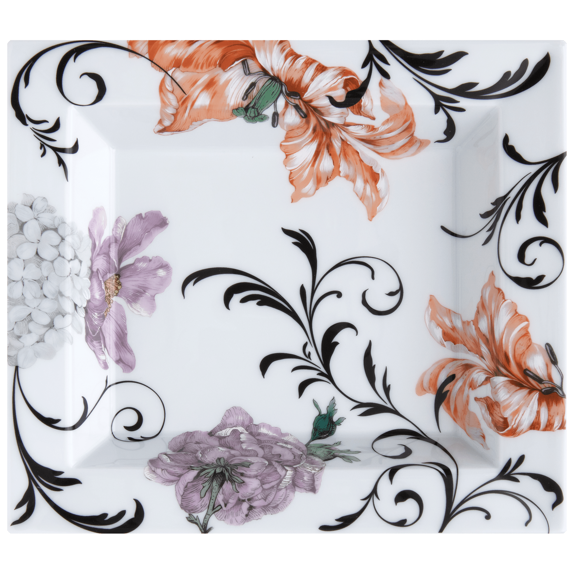 Meissen - Schale eckig, groß,"Flower Ornament", Blütenzweige, 21x18,5 cm | The Meissen Vide - Poche - Collection 79A449 - 53274 - Meissen Weimar