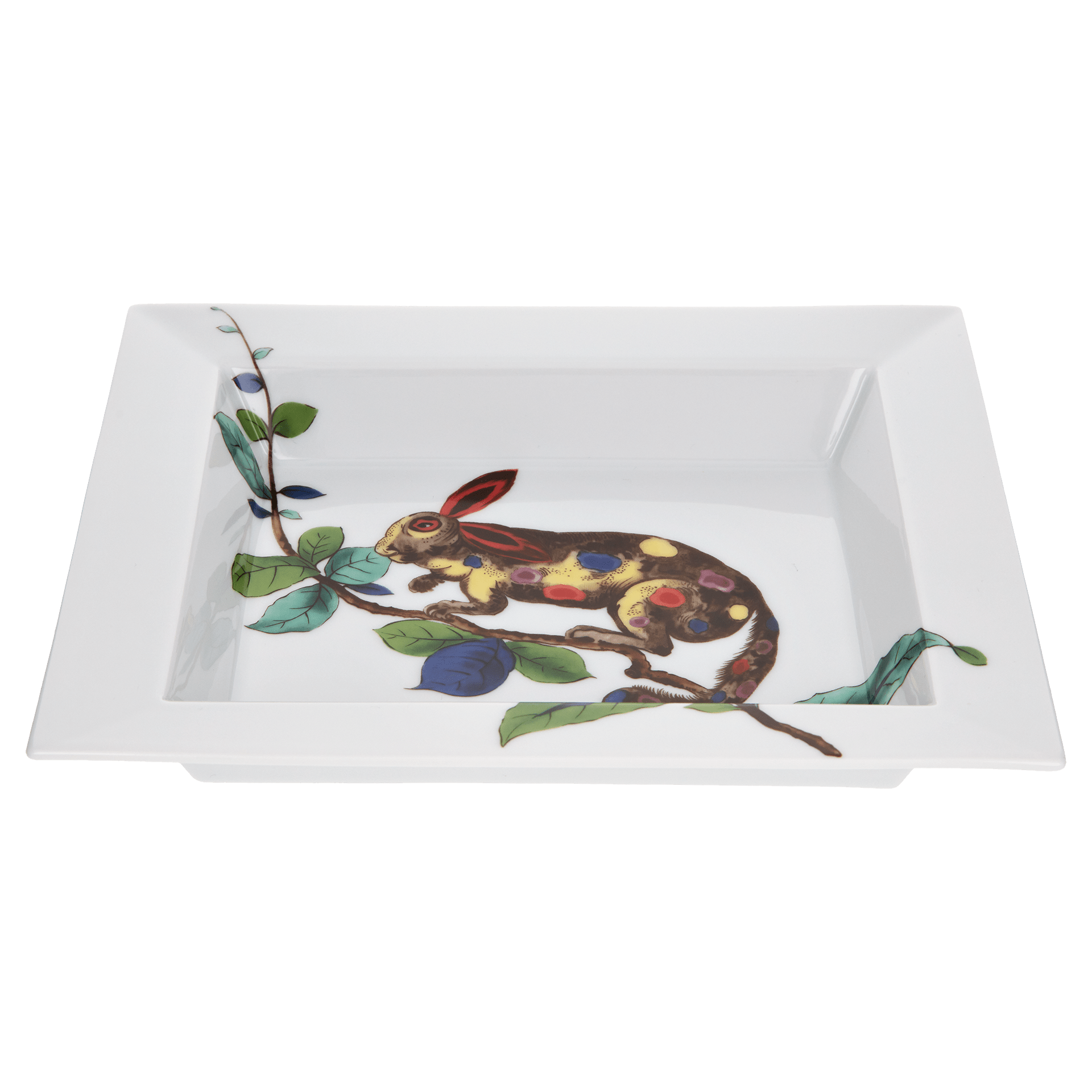 Meissen - Schale eckig,groß,"Fabeltier" nach Löwenfinck, 21x18,5cm | The Meissen Vide - Poche - Collection 79A448 - 53274 - Meissen Weimar