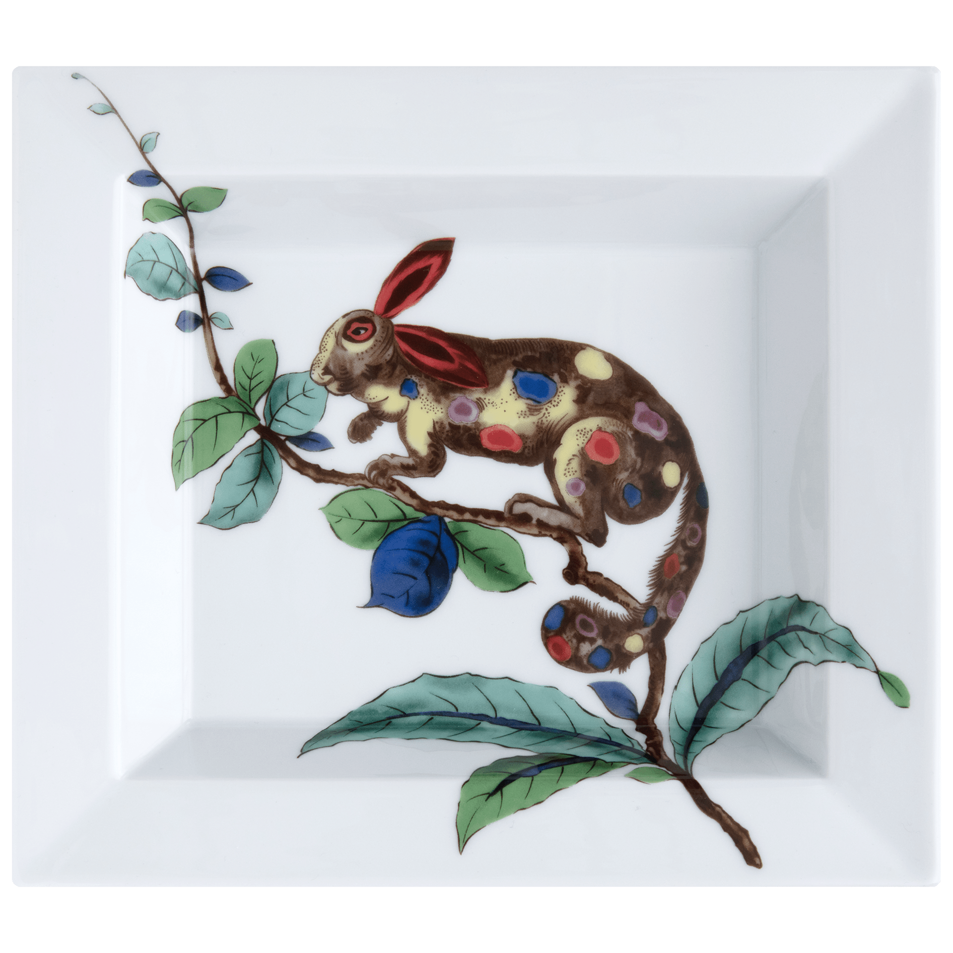 Meissen - Schale eckig,groß,"Fabeltier" nach Löwenfinck, 21x18,5cm | The Meissen Vide - Poche - Collection 79A448 - 53274 - Meissen Weimar