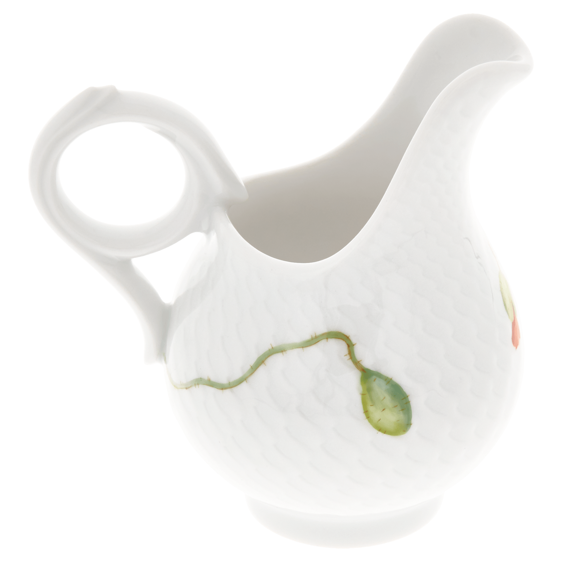 Milchkännchen, klein, Blumenmalerei "Wilder Mohn", rot, weißer Rand, V 0,12 l | Meissen Wellenspiel Relief 615201 - 29761 - Meissen Weimar