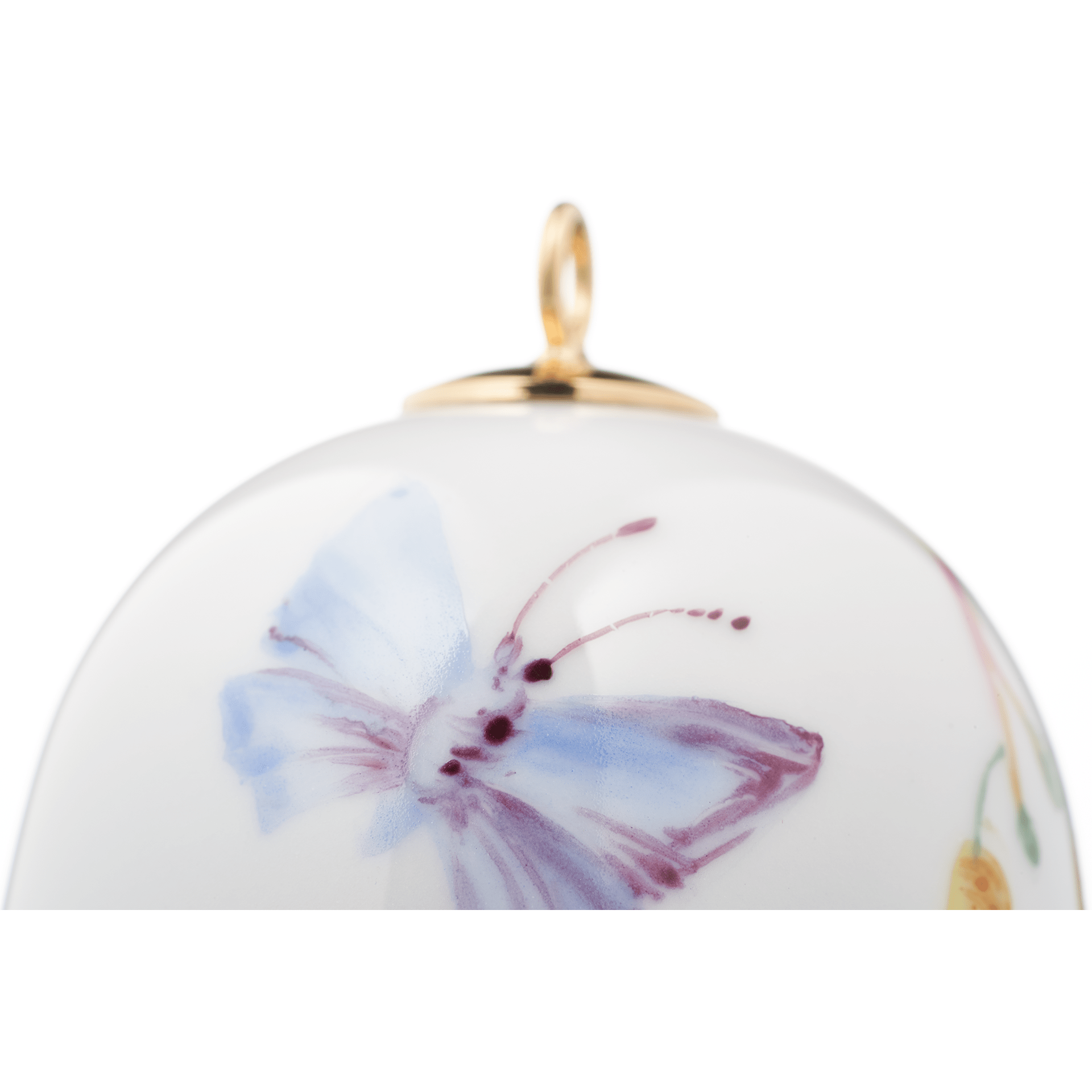 Miniatur - Glocke, Malerei Waldflora mit Insekten, Birke mit weißem Rand, H 5 cm | Meissen Exklusiv für Betzendorf 61C032 - 55M02 - Meissen Weimar