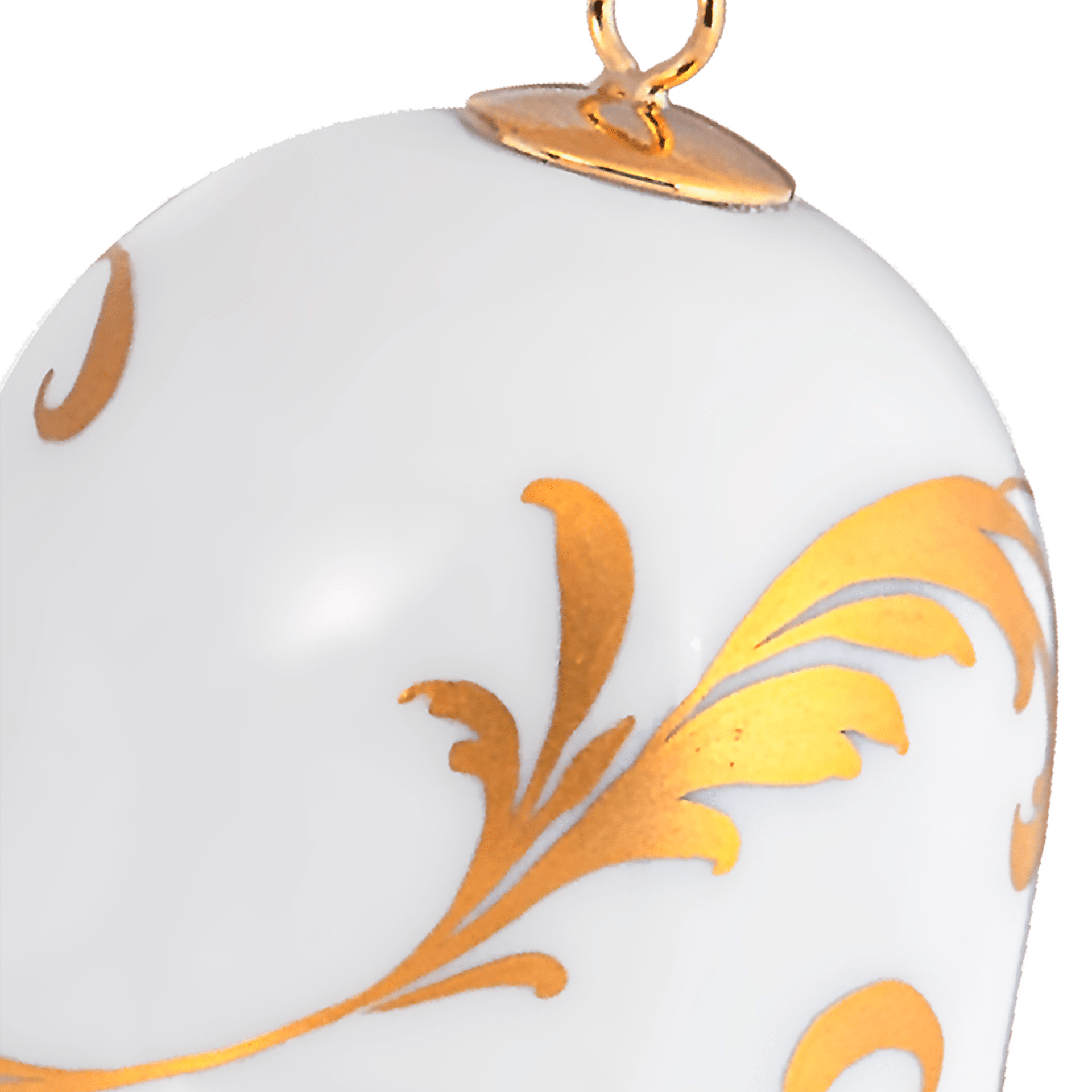 Miniatur - Glocke, Schmetterlinge, goldene Ranken, H 5 cm | Meissen Zweigschmuck Glocken Kollektion 696101 - 55M02 - Meissen Weimar