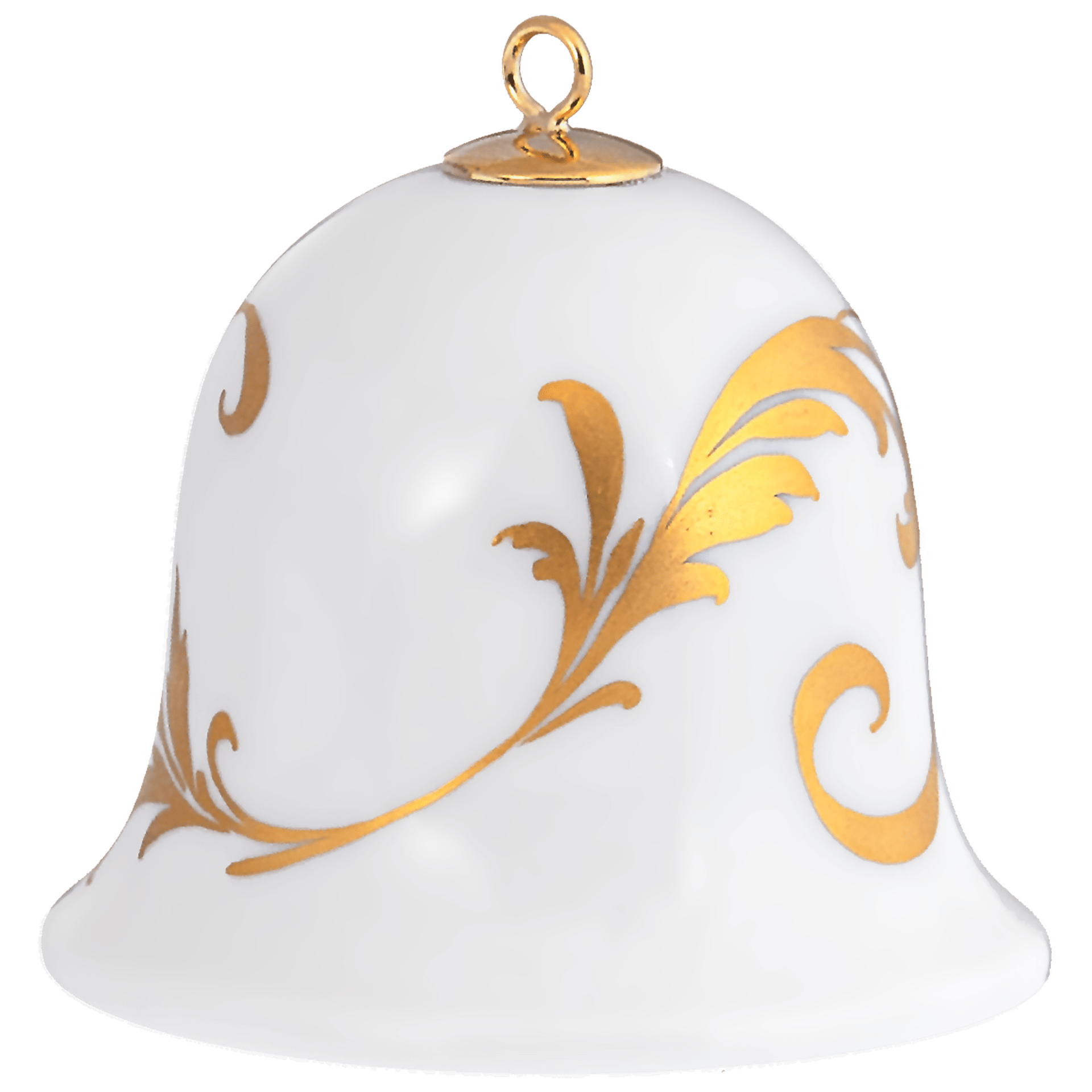 Miniatur - Glocke, Schmetterlinge, goldene Ranken, H 5 cm | Meissen Zweigschmuck Glocken Kollektion 696101 - 55M02 - Meissen Weimar