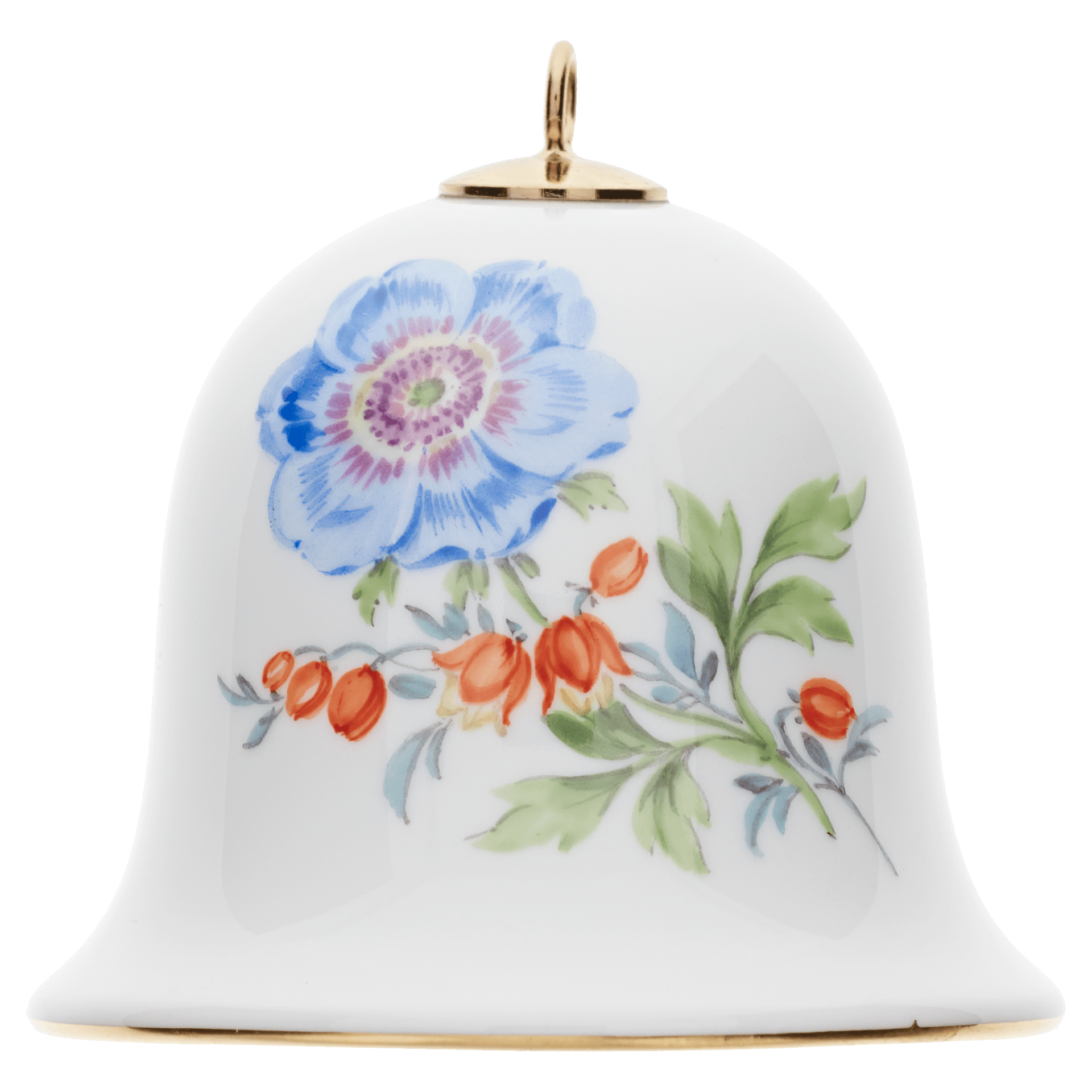 Miniatur - Glocke, Vintage Blume 2, Anemone, H 5 cm | Meissen Zweigschmuck Glocken Kollektion 04C007 - 55M02 - Meissen Weimar