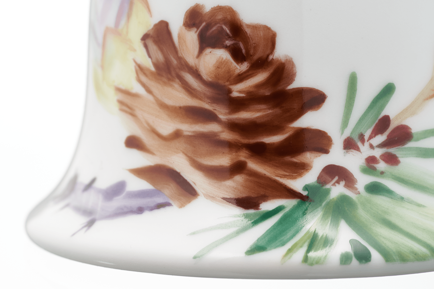 Miniatur - Glocke, Waldflora, H 4,8 cm | Accessoires Meissen Wellenspiel Relief 61c030 - 55m02 - Meissen Weimar
