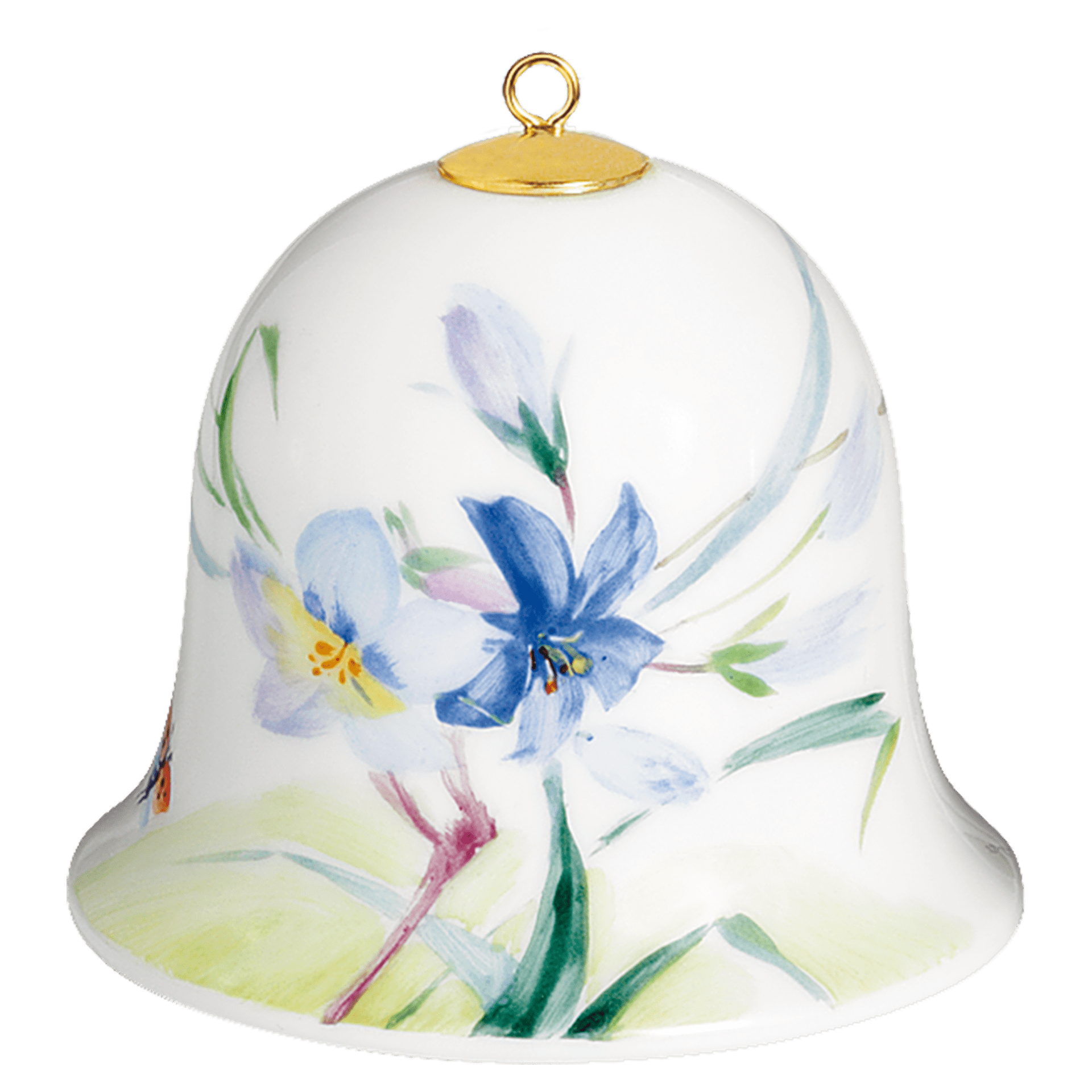 Miniatur - Glocke, Waldflora mit Insekten, H 5 cm | Meissen Zweigschmuck Glocken Kollektion 614501 - 55M02 - Meissen Weimar