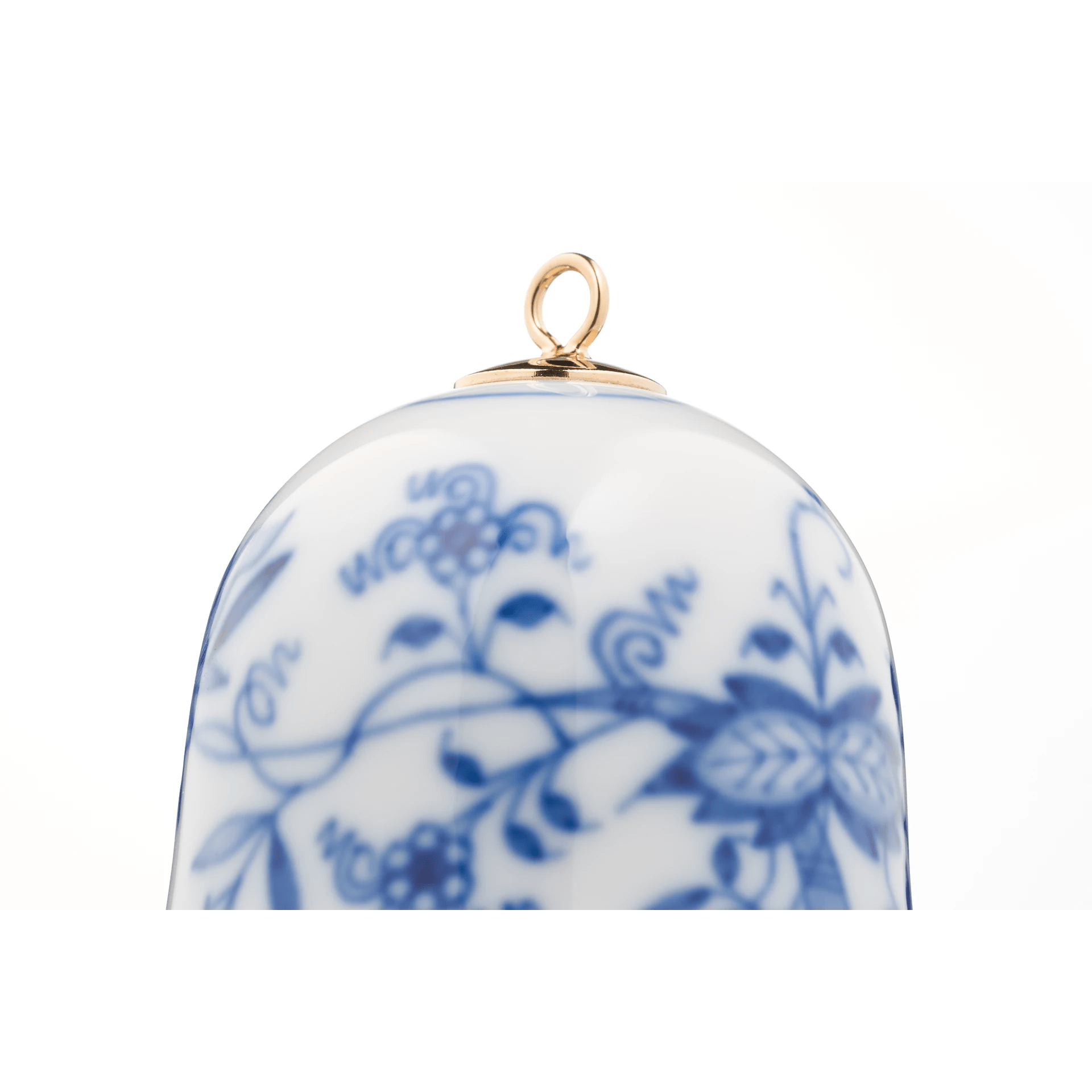 Miniatur - Glocke, Zwiebelmuster, kobaltblau, weißer Rand, H 5 cm | Meissen Zweigschmuck Glocken Kollektion 800101 - 55M02 - Meissen Weimar