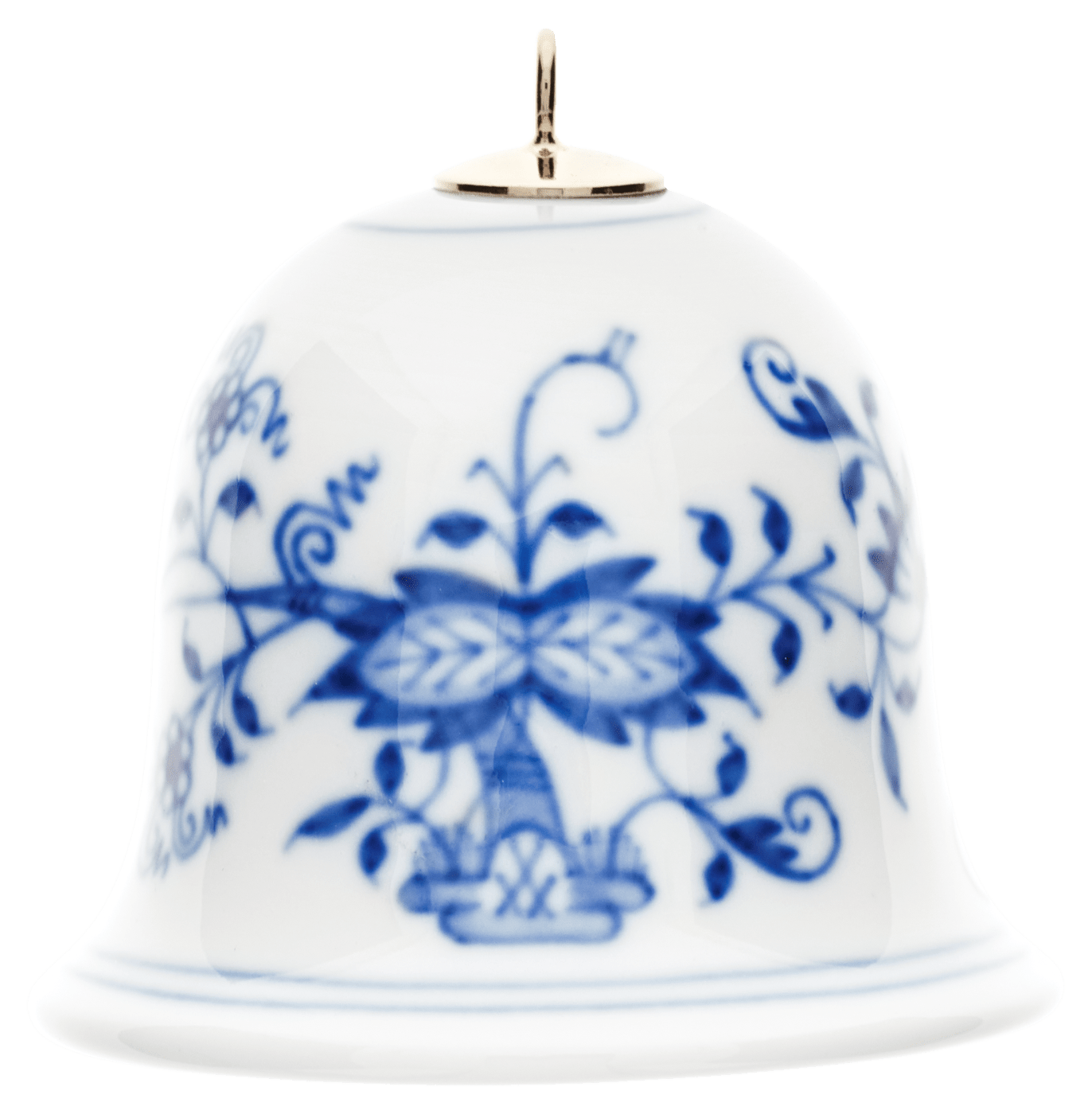 Miniatur - Glocke, Zwiebelmuster, kobaltblau, weißer Rand, H 5 cm | Meissen Zweigschmuck Glocken Kollektion 800101 - 55M02 - Meissen Weimar