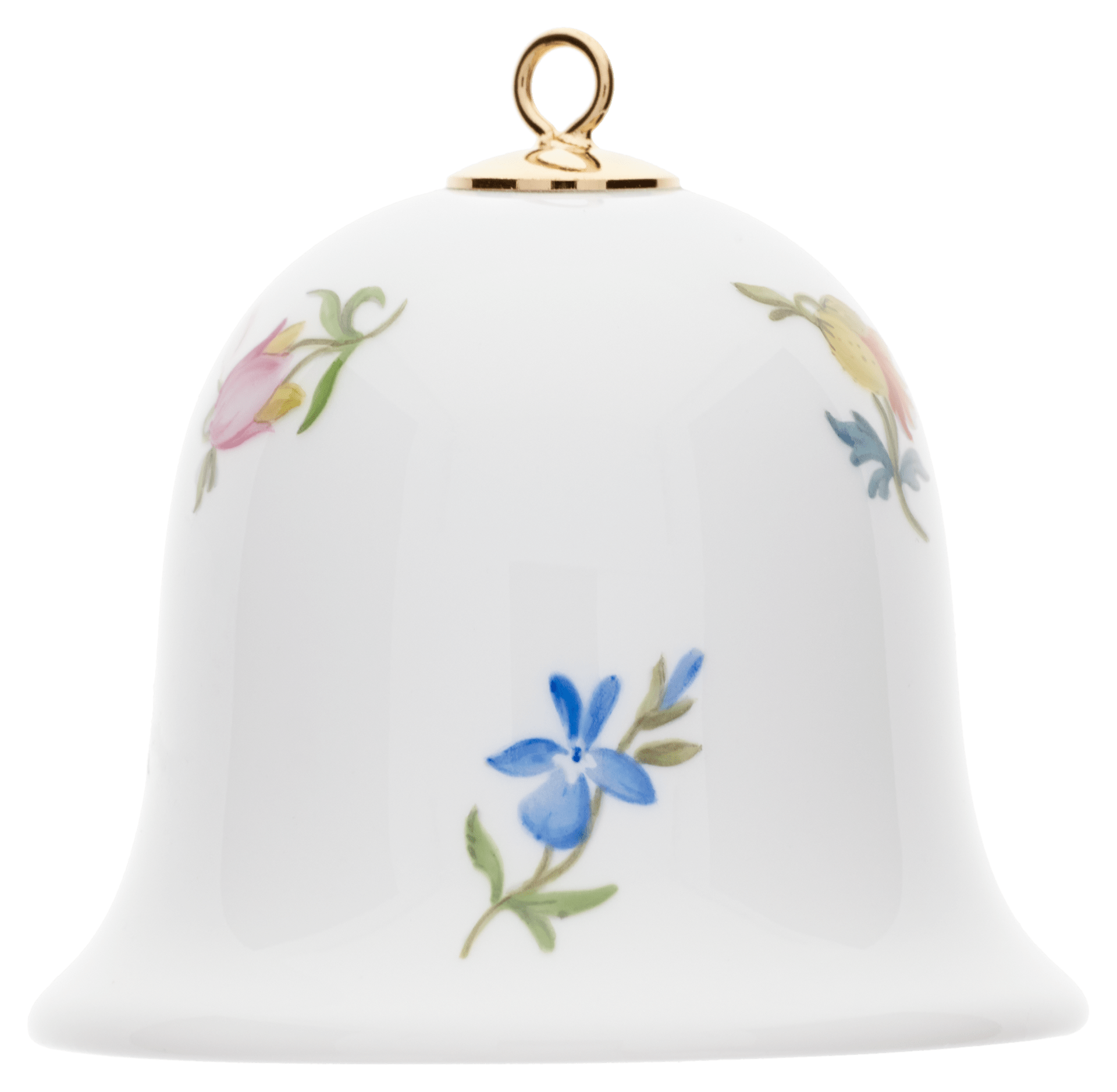 Miniatur - Porzellan - Glocke, Gestreute Blümchen, weißer Rand, H 5 cm | Meissen Miniaturglocke 010101 - 55M02 - Meissen Weimar