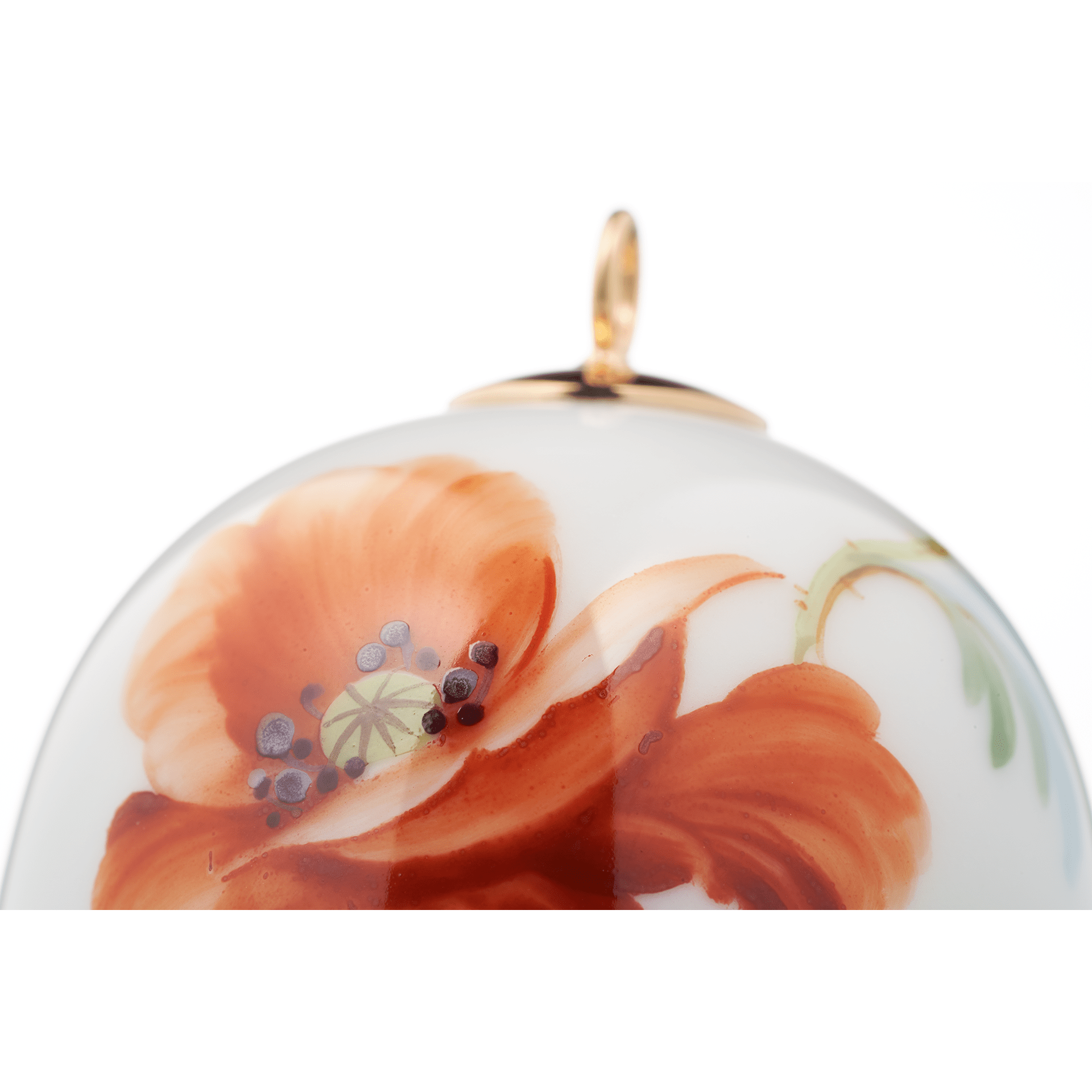 Miniaturglocke, Blumenmalerei 'Wilder Mohn', rot, weißer Rand, H 5 cm | Meissen Miniaturglocke 615201 - 55M02 - Meissen Weimar