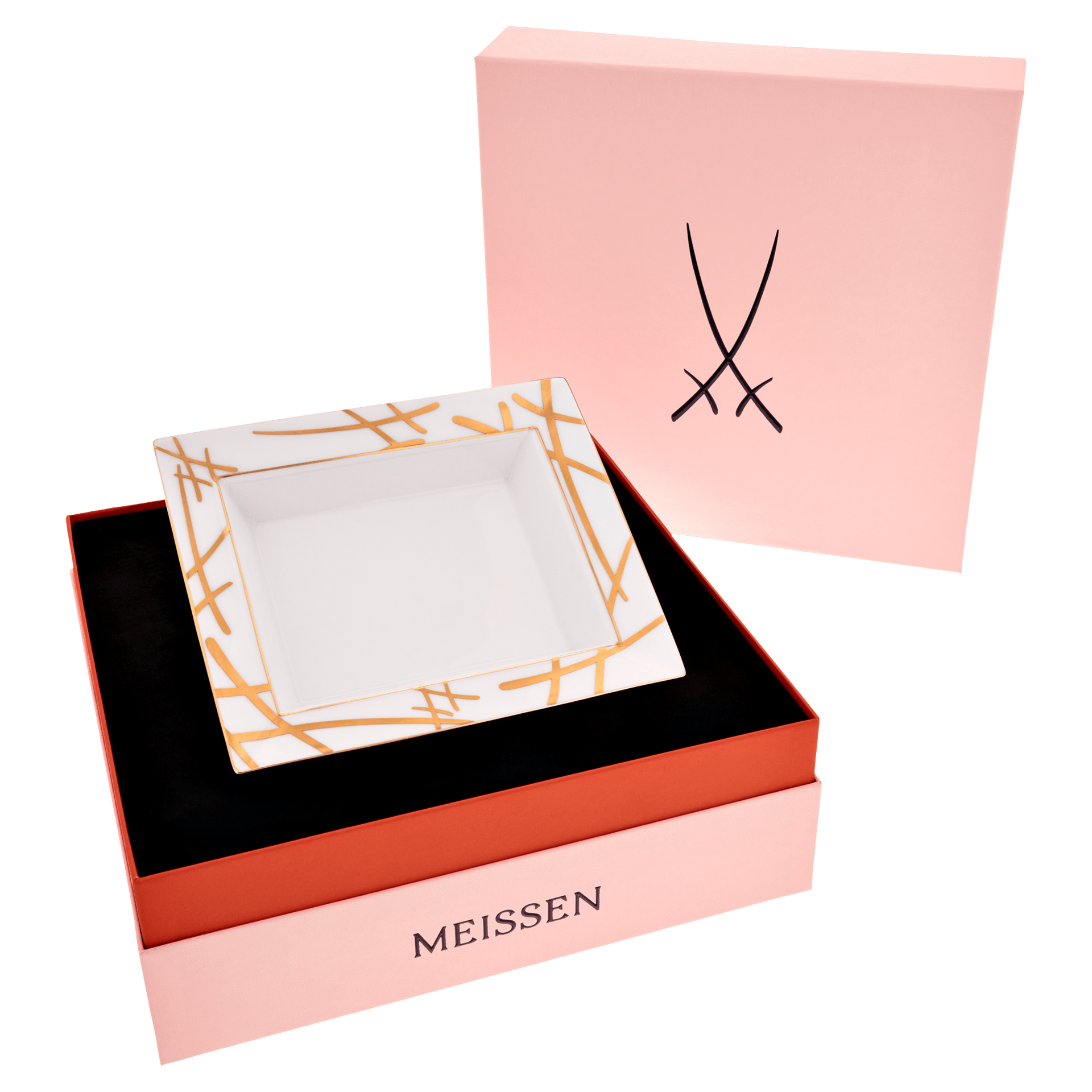 Mittlere rechteckige Schale, 'Swords', 16x13,5 cm | Meissen Vide Poche 77A042 - 53269 - Meissen Weimar