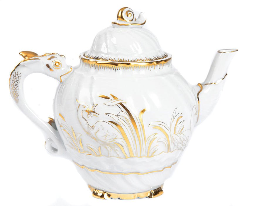 Mokkaservice Schwanendessin Capodimonte, Weiß mit Gold, 18 - teilig | Meissen Limitierte Meisterwerke 398984 - s0537 - Meissen Weimar