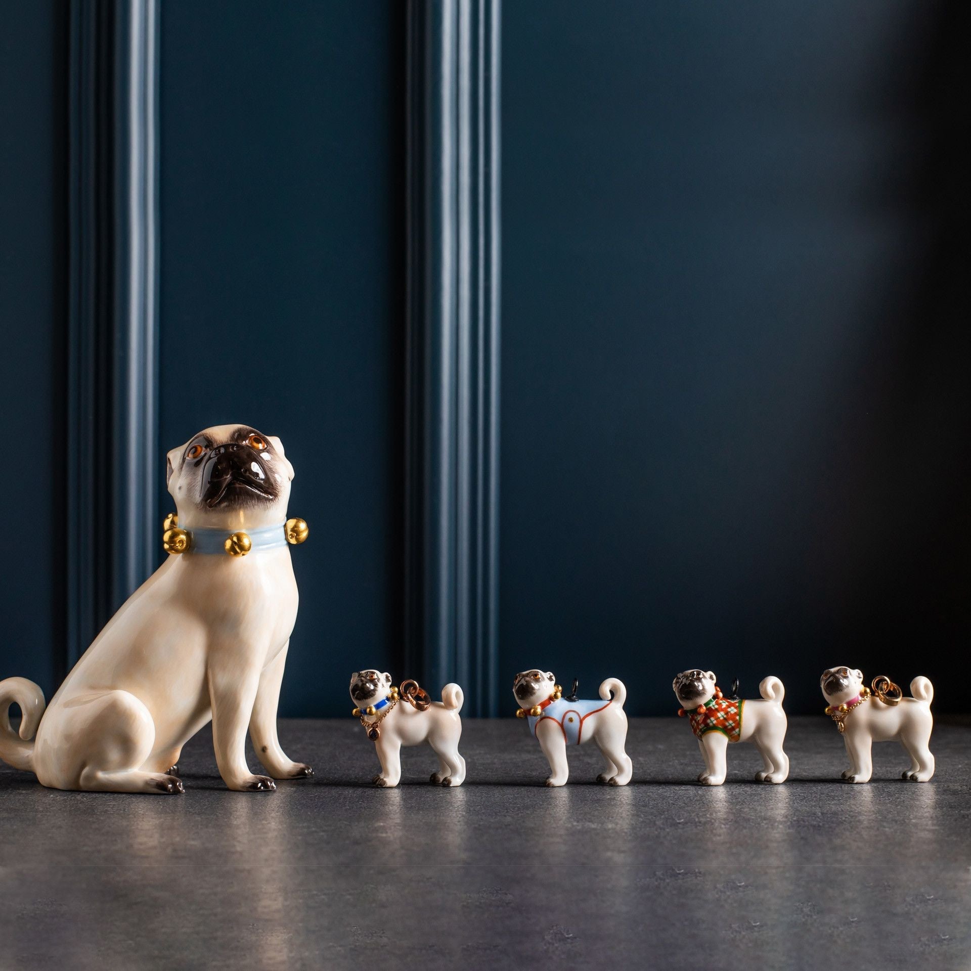 Mops, Blue Edition, 3,4 x 3,5 cm | Meissen Blue Edition MFJ20HS03500 - Meissen Weimar
