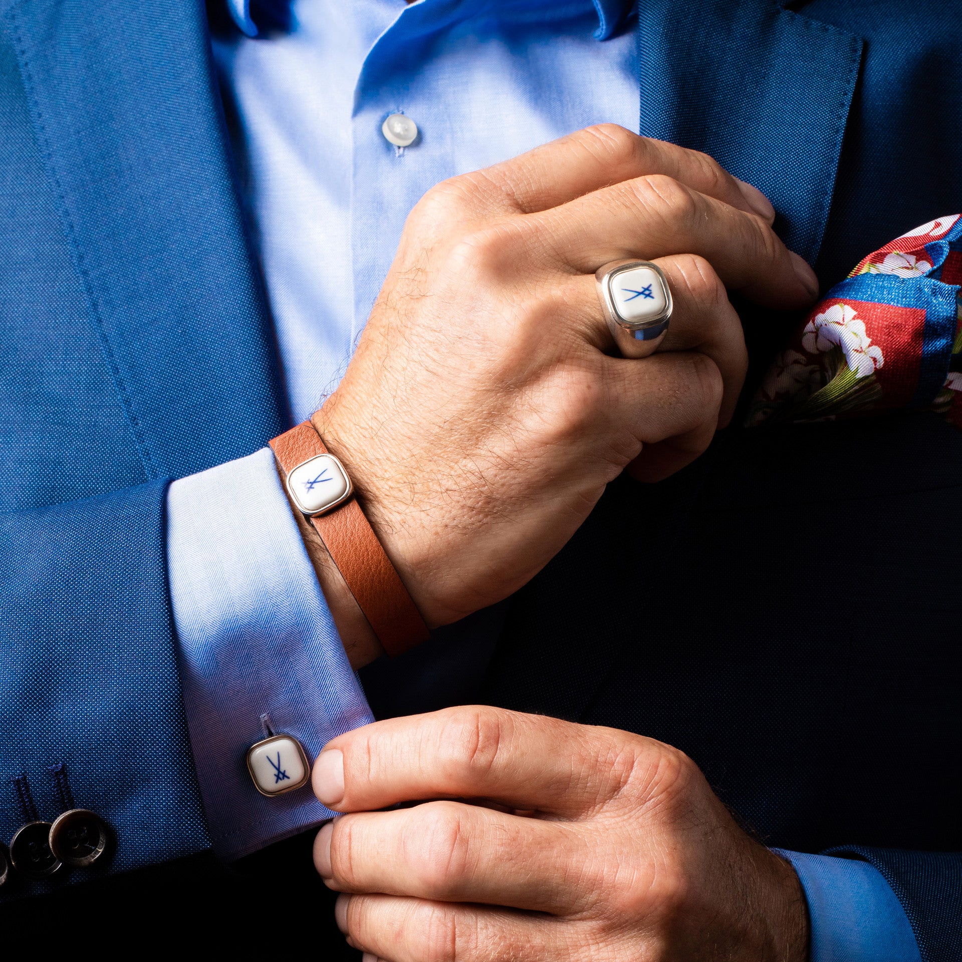 Ring Swords Cobalt Blue, 24,3 g | Meissen Schmuck Individuell