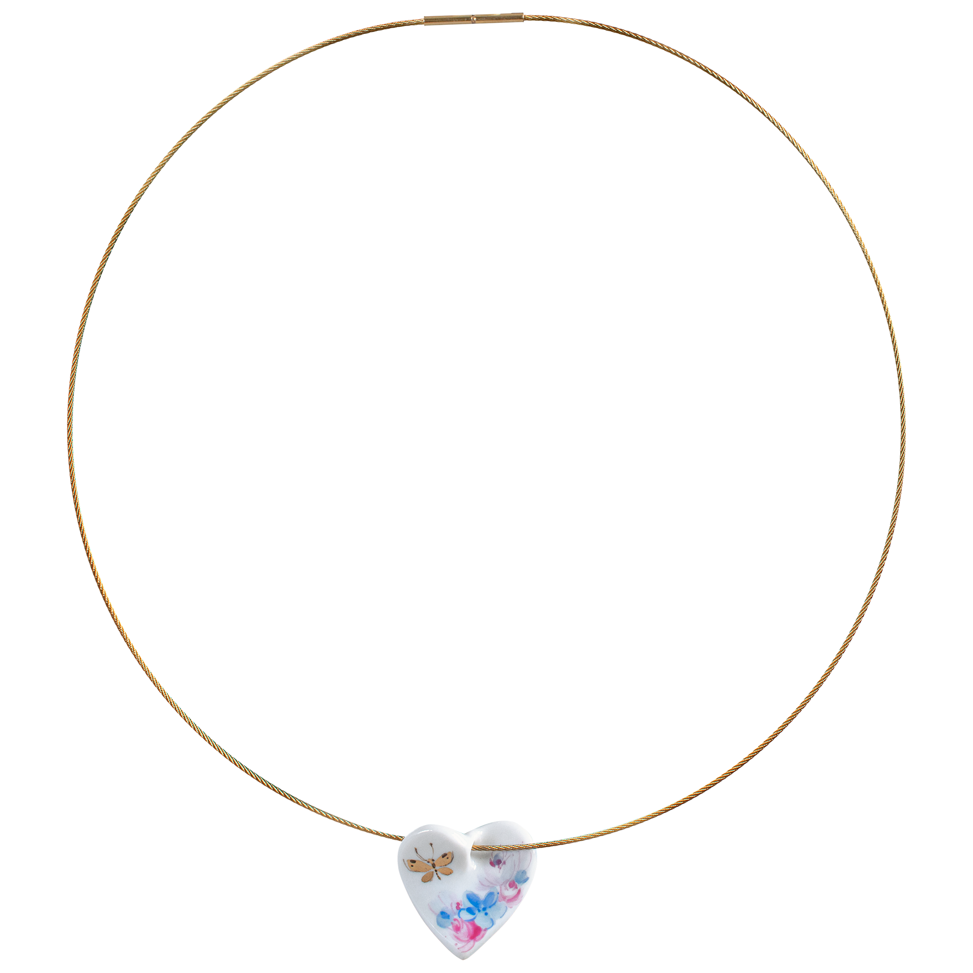 Halsreif Kette, Edelstahl gelb vergoldet, 45 cm | Meissen Herrenschmuck